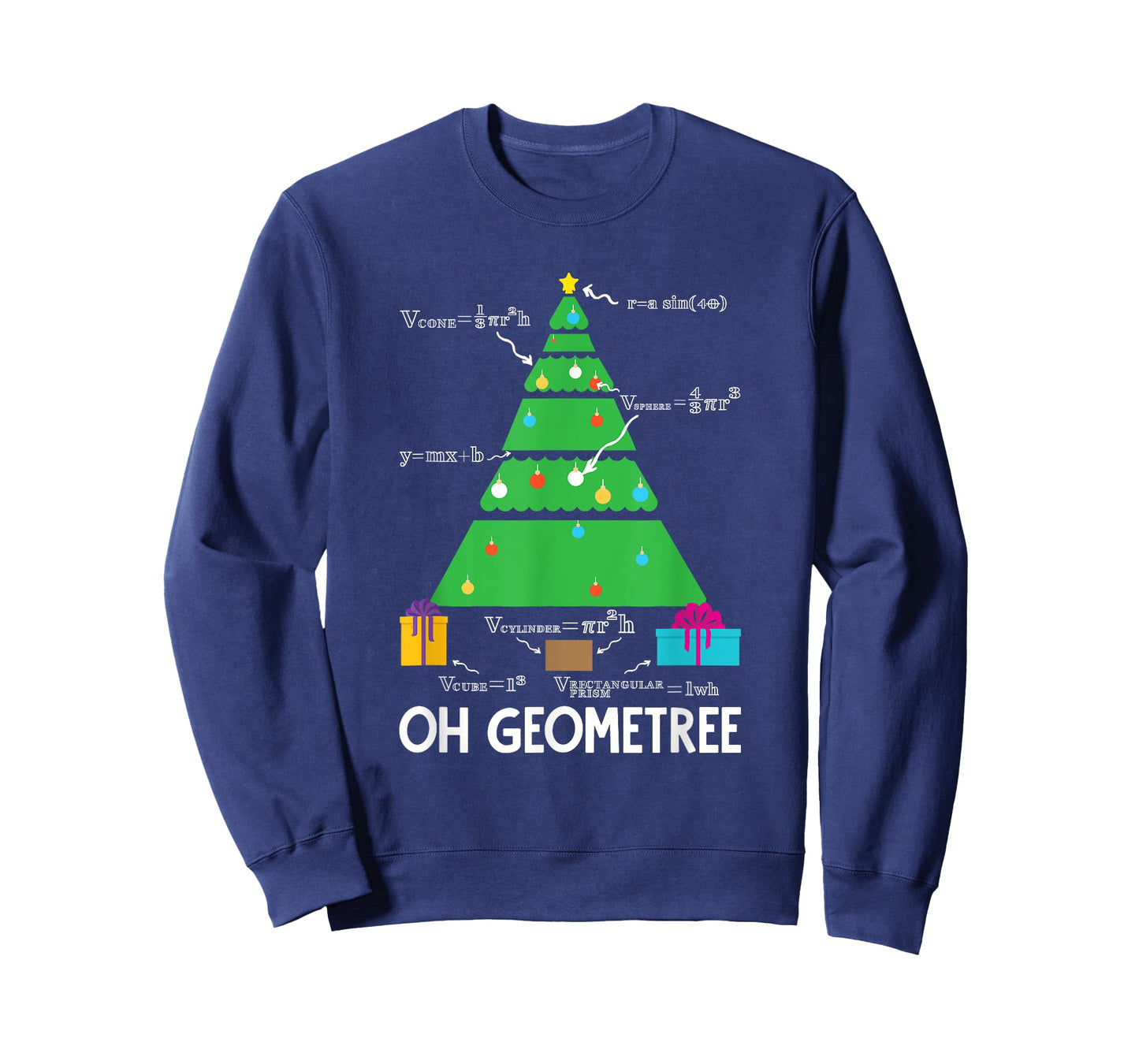 Christmas Tree Geometree Geometry Funny Math Teacher T-Shirt