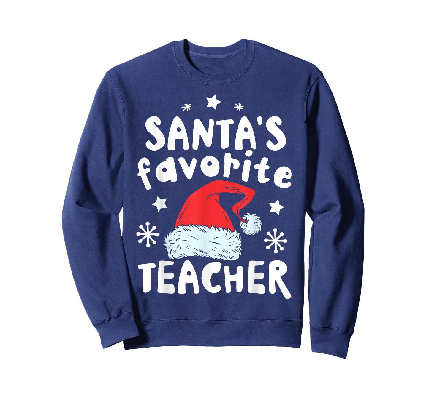 Santa's Favorite Teacher Christmas Women Men Santa Hat Xmas T-Shirt