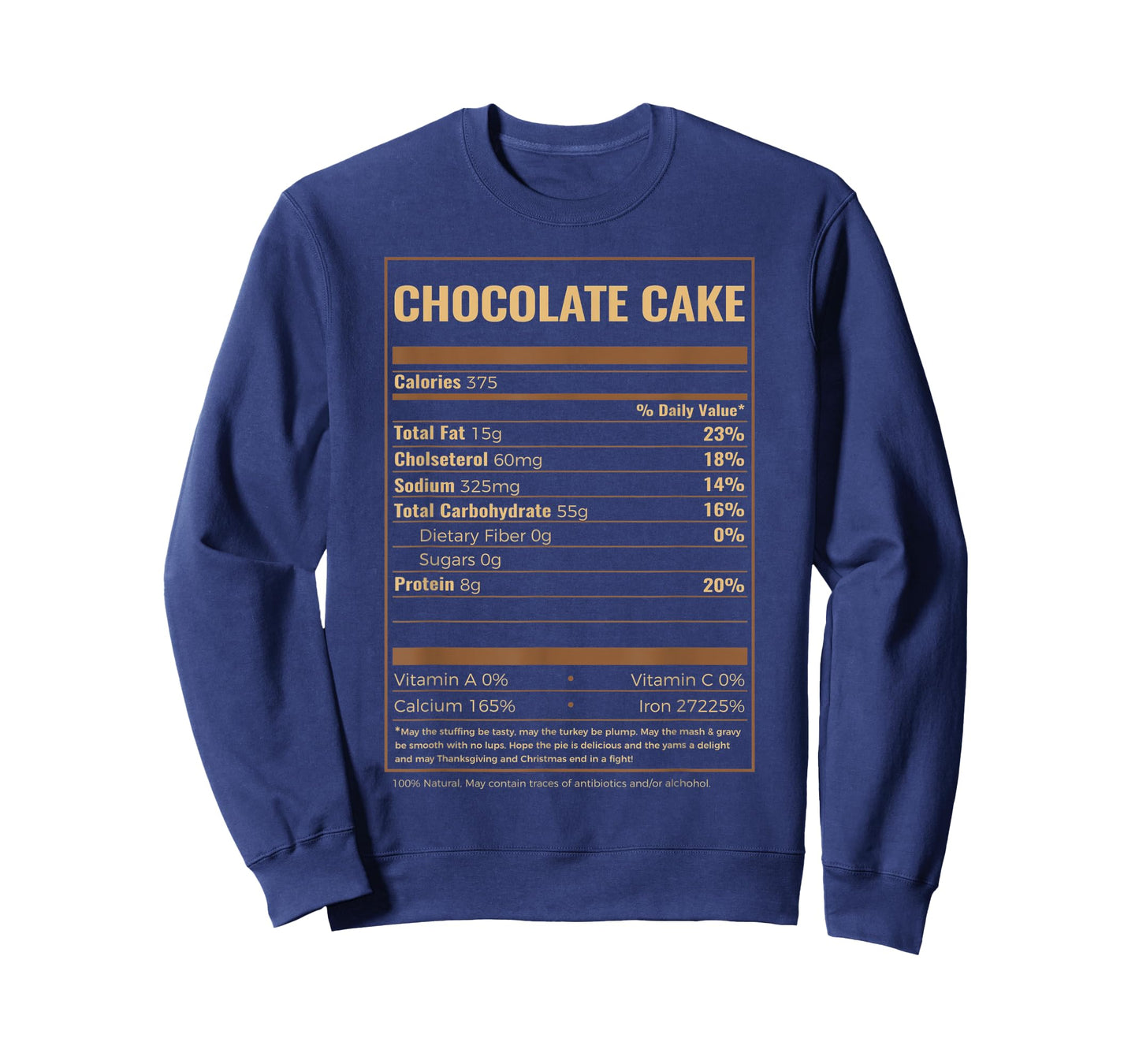 Chocolate Cake Nutrition Facts T-Shirt