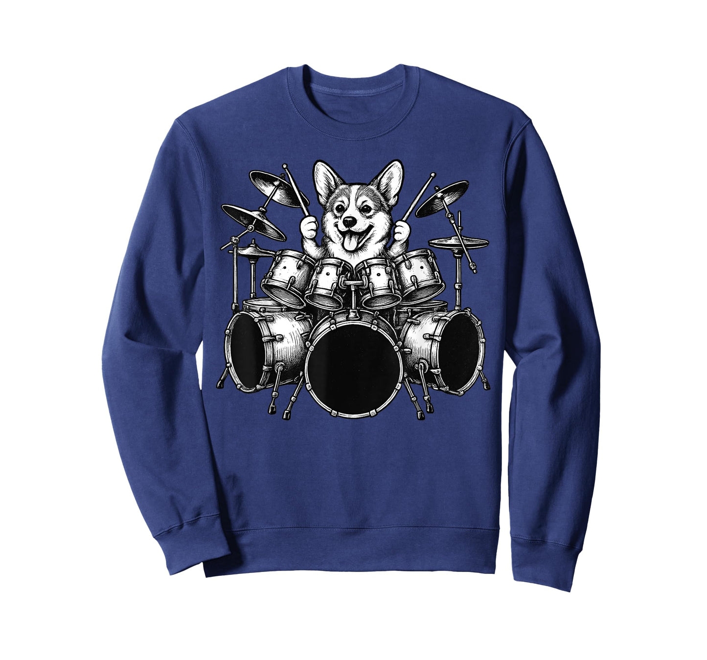 Corgi Playing Drums Drummer Dog Lover T-Shirt
