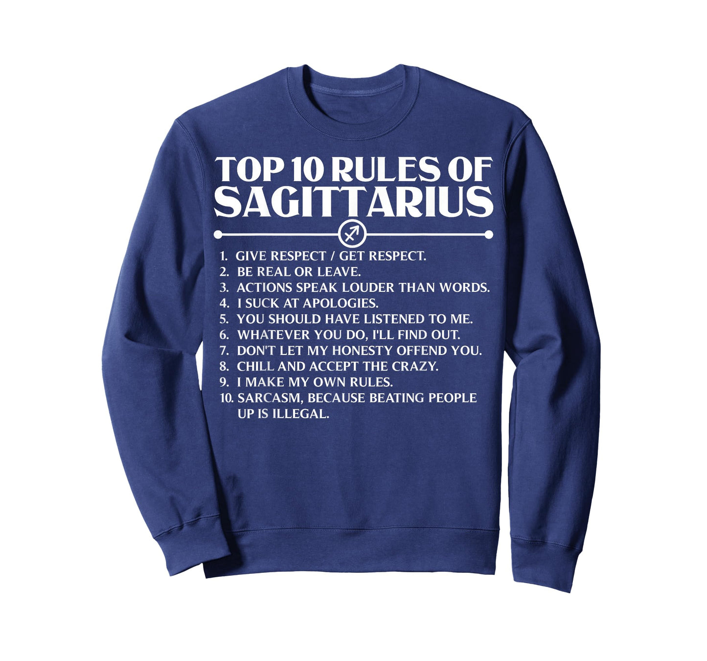 Horoscope Symbols Astrology Sign Top 10 Rules Of Sagittarius T-Shirt