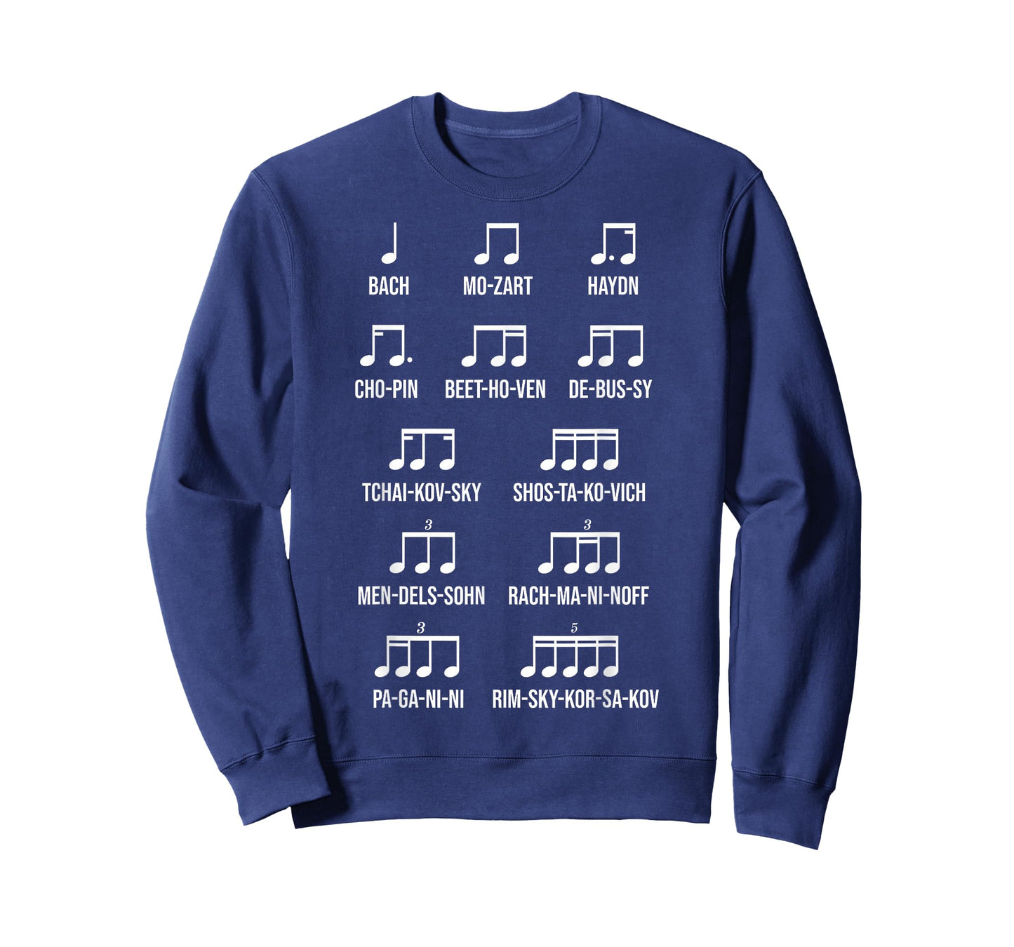 Composer Rhythm Music Gift Bach Mozart Beethoven Chopin T-Shirt Small