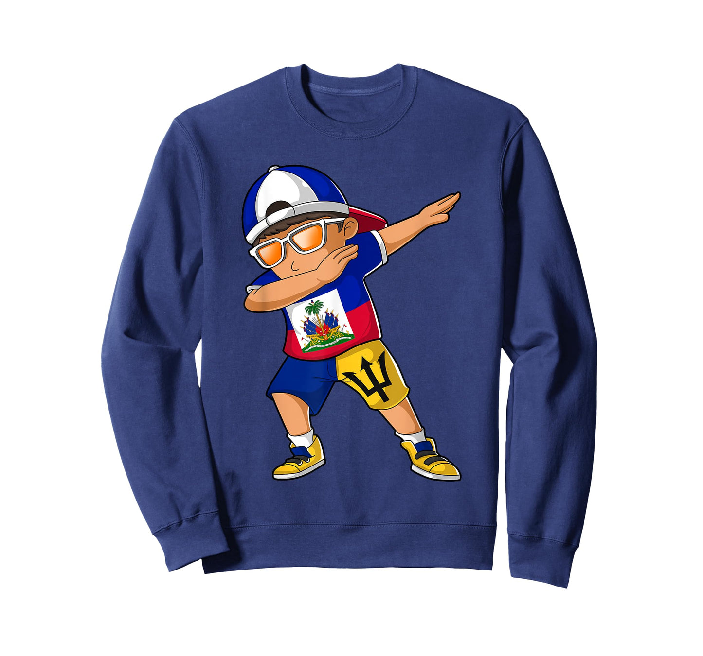Half Haitian Half Barbadian Boy Haiti Barbados Flag T-Shirt