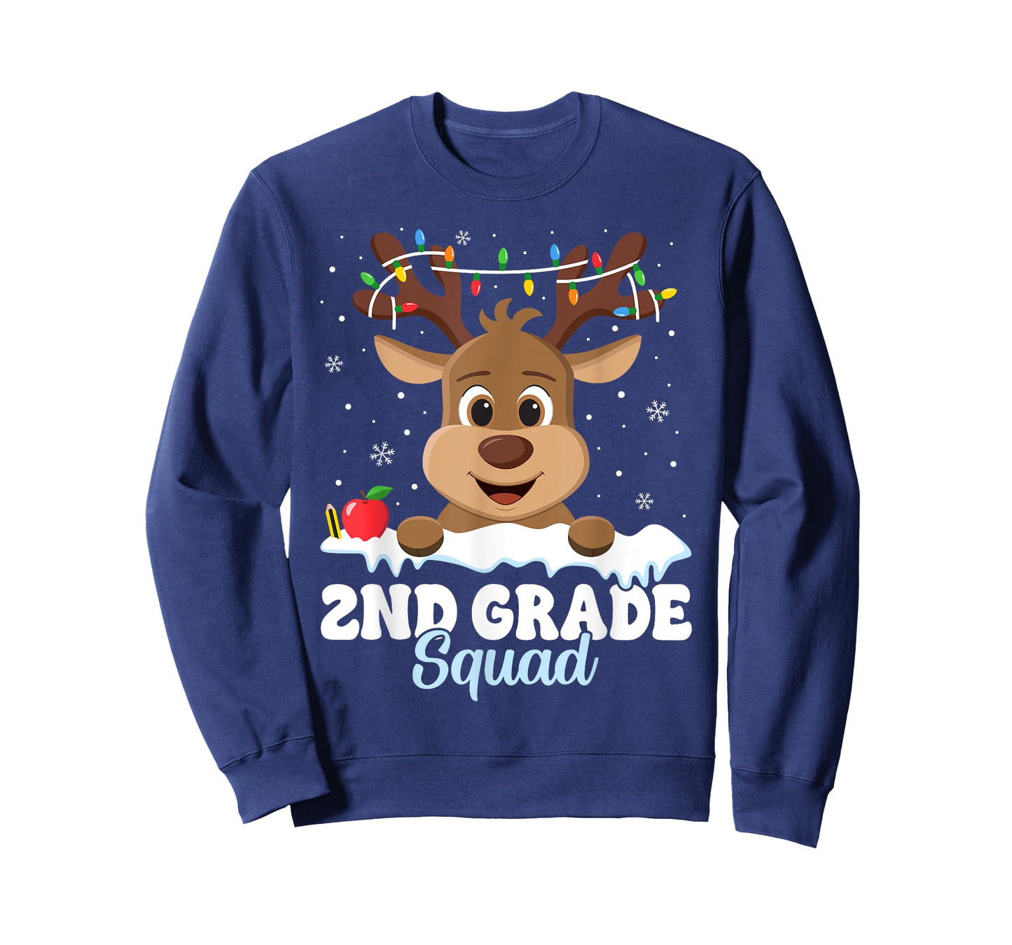 2nd Grade Teacher Christmas Second Grade Squad Reindeer Xmas T-Shirt for Men Women Kids