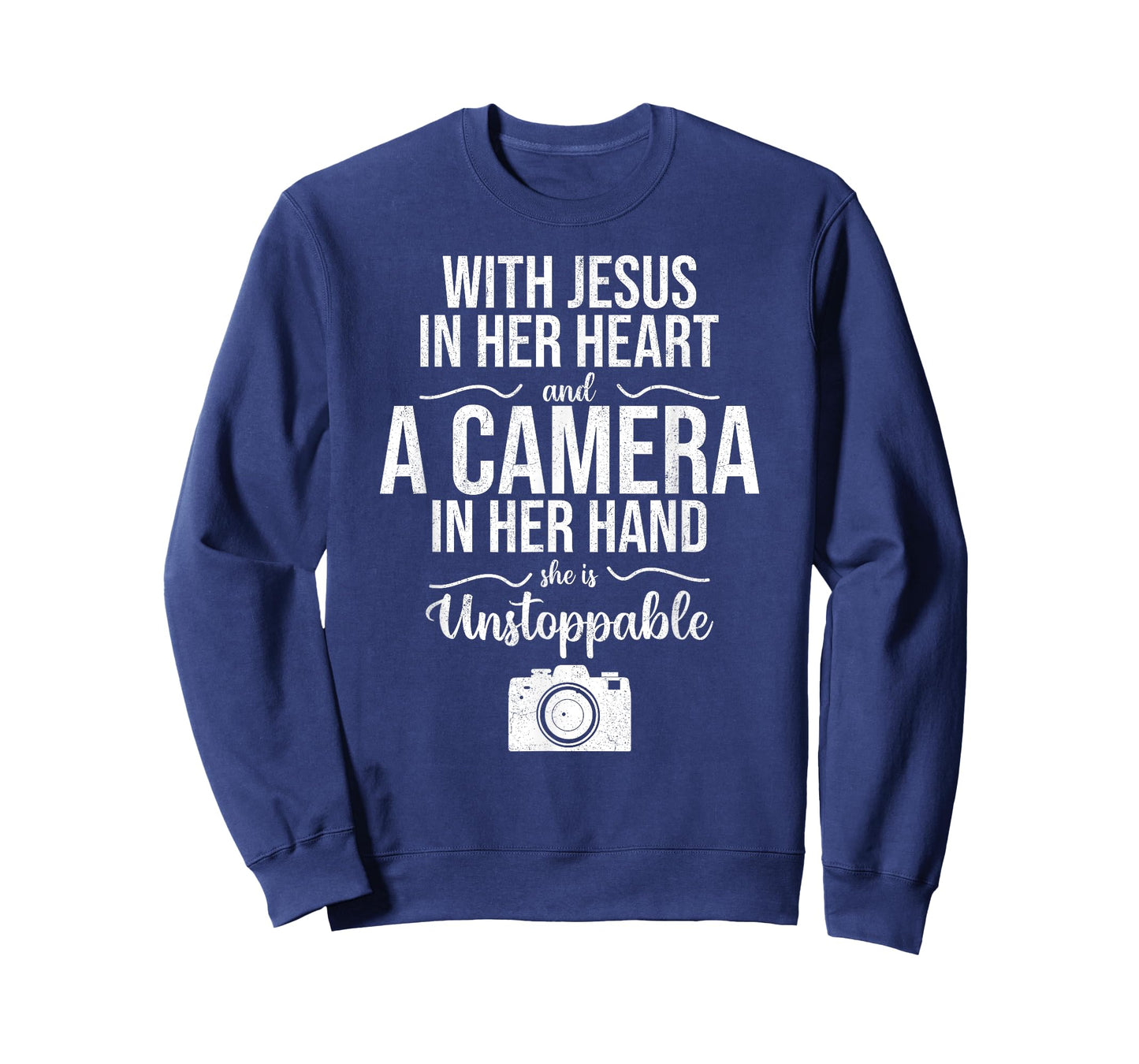 With Jesus In Her Heart & Camera Christian Cool Photography T-Shirt