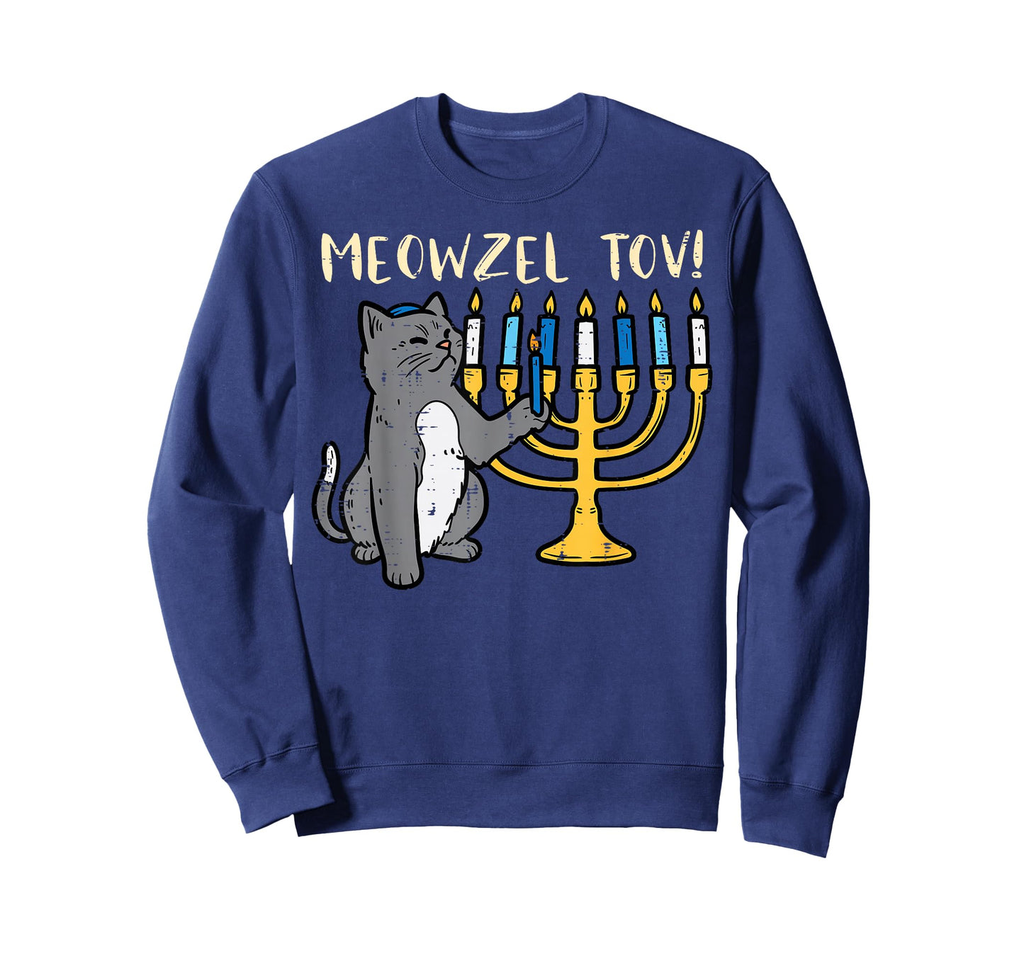 Meowzel Tov Jewish Cat Funny Hanukkah Chanukah PJs Women T-Shirt