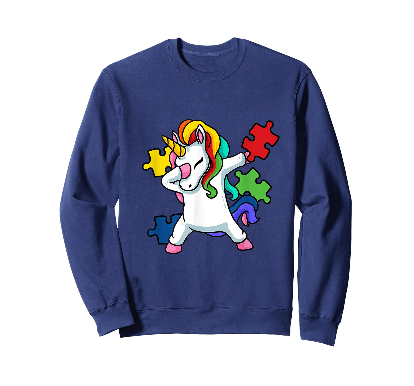 Dabbing Unicorn Puzzle Kids Autism Awareness Month T-Shirt