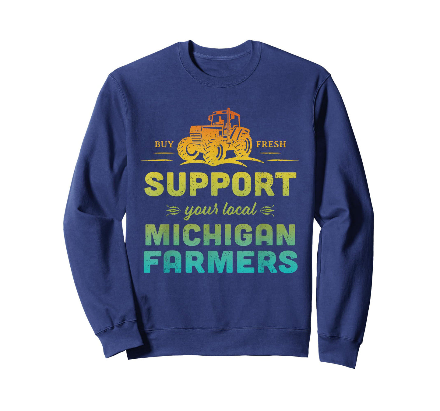 Michigan Farmers Local Market Farms Retro Tractor Souvenir T-Shirt