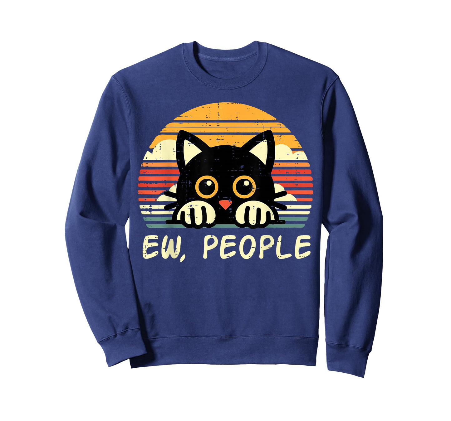 Black Cat Eww People Funny Introvert Meme Women Men Kids T-Shirt
