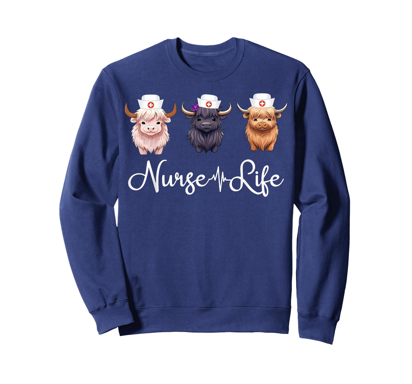 Cute Highland Cow Nurse Life Farm Animal Lover Nursing T-Shirt