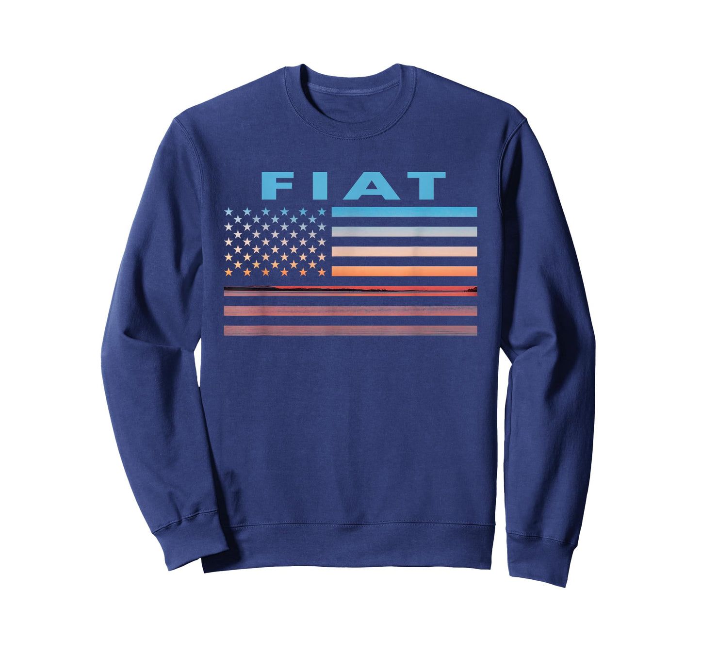 Vintage Sunset American Flag Fiat, Kansas T-Shirt