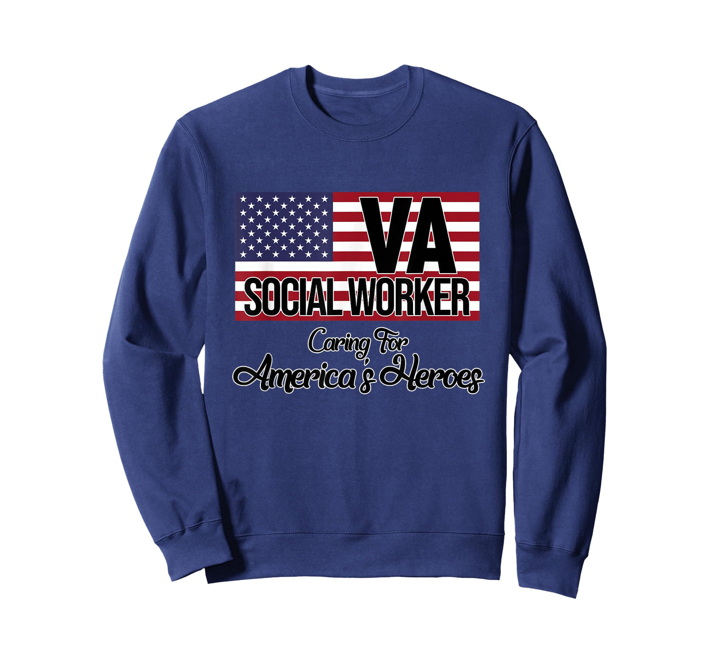 Social Worker VA USA Flag Social Work Month Graphic T-Shirt