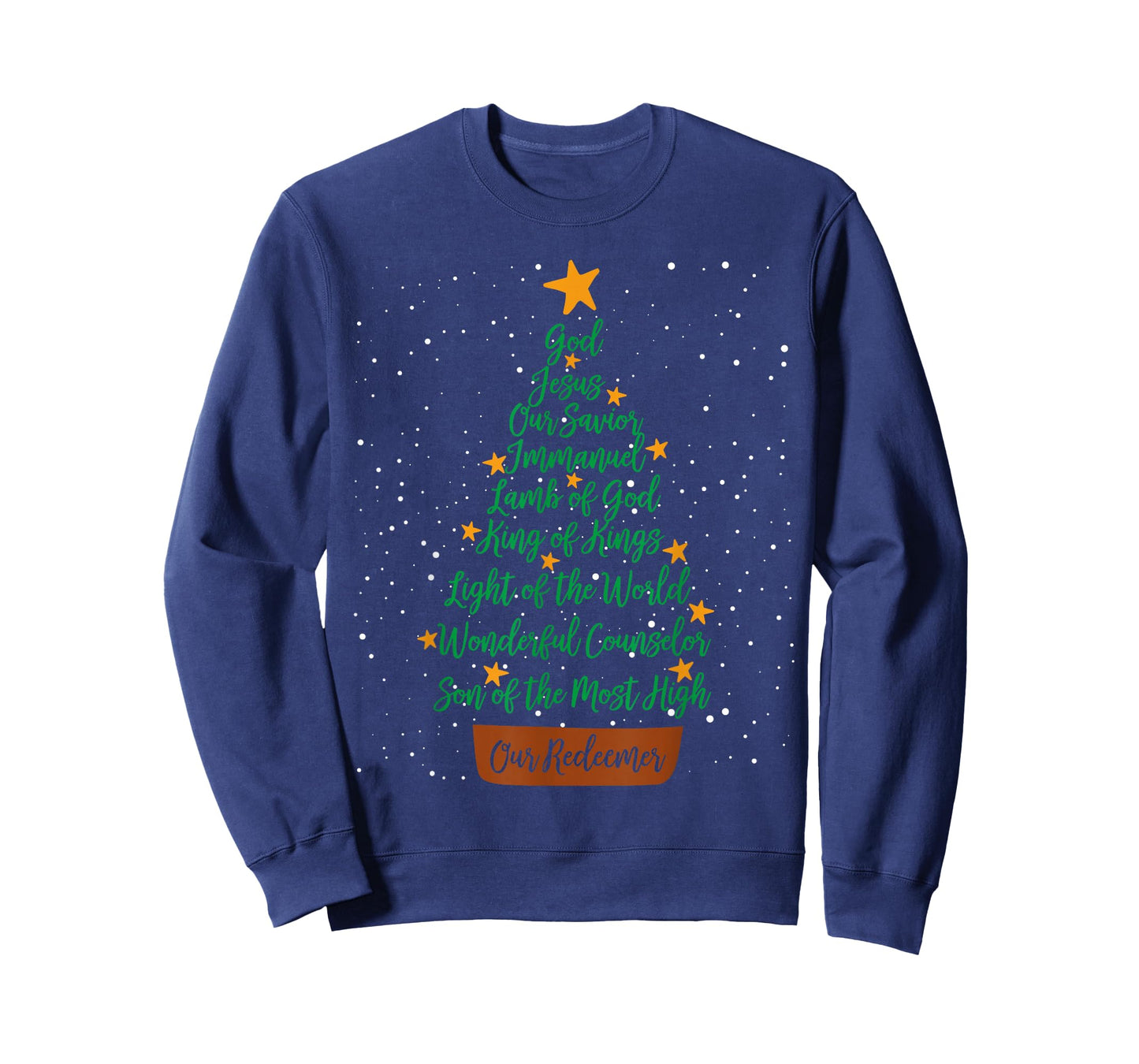 Christian Christmas Jesus Bible Names Xmas Tree Shaped T-Shirt