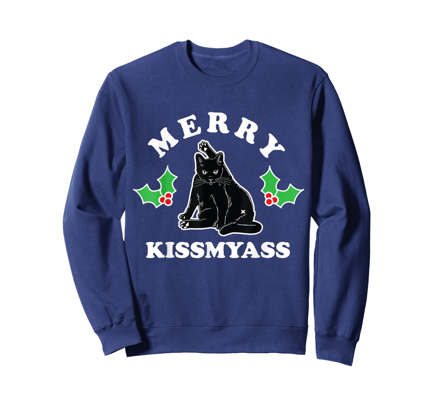 Merry Kissmyass Christmas Kitty Cat Butt T-Shirt for Men Women