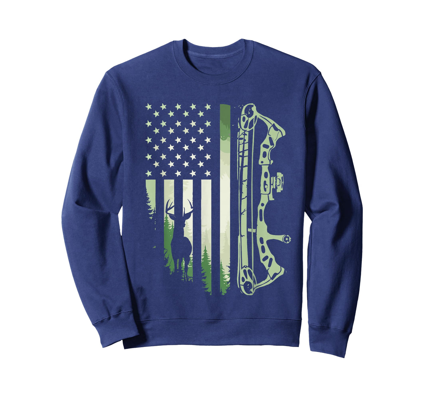 Patriotic Bowhunting USA Flag Bow Archery Deer Hunting Wild T-Shirt