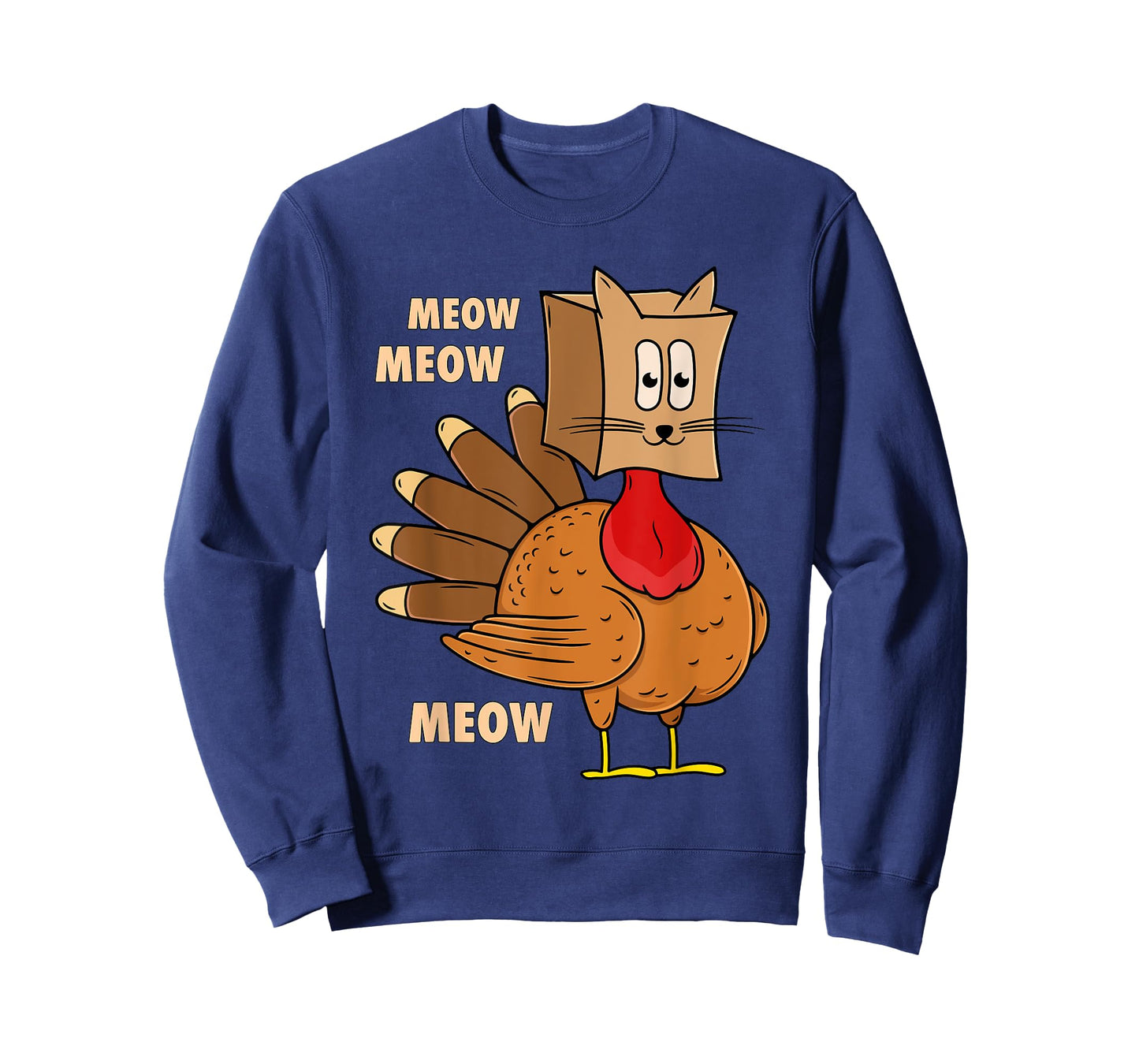 Thanksgiving Turkey Cat Funny Thanksgiving Men Women T-Shirt