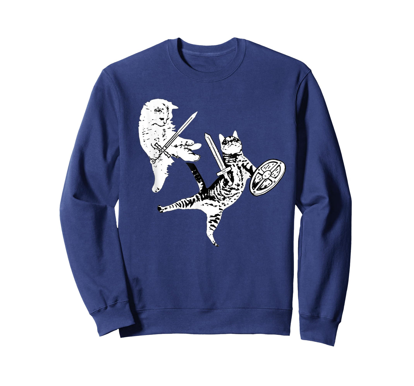 Kitty Cat Sword Fight Shield Funny Warrior Cat Pet Lovers T-Shirt for Men Women