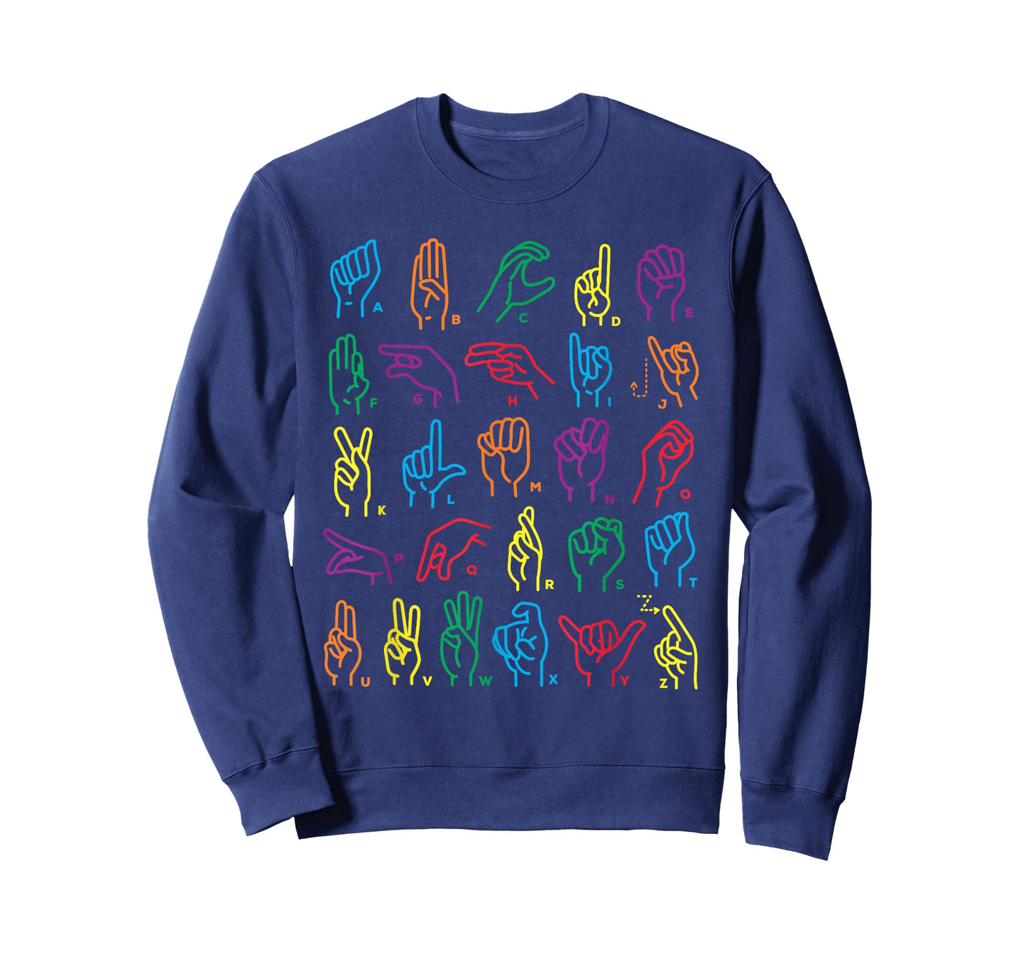 ABC Sign Language Chart Teacher Hand Letter Alphabet ASL T-Shirt