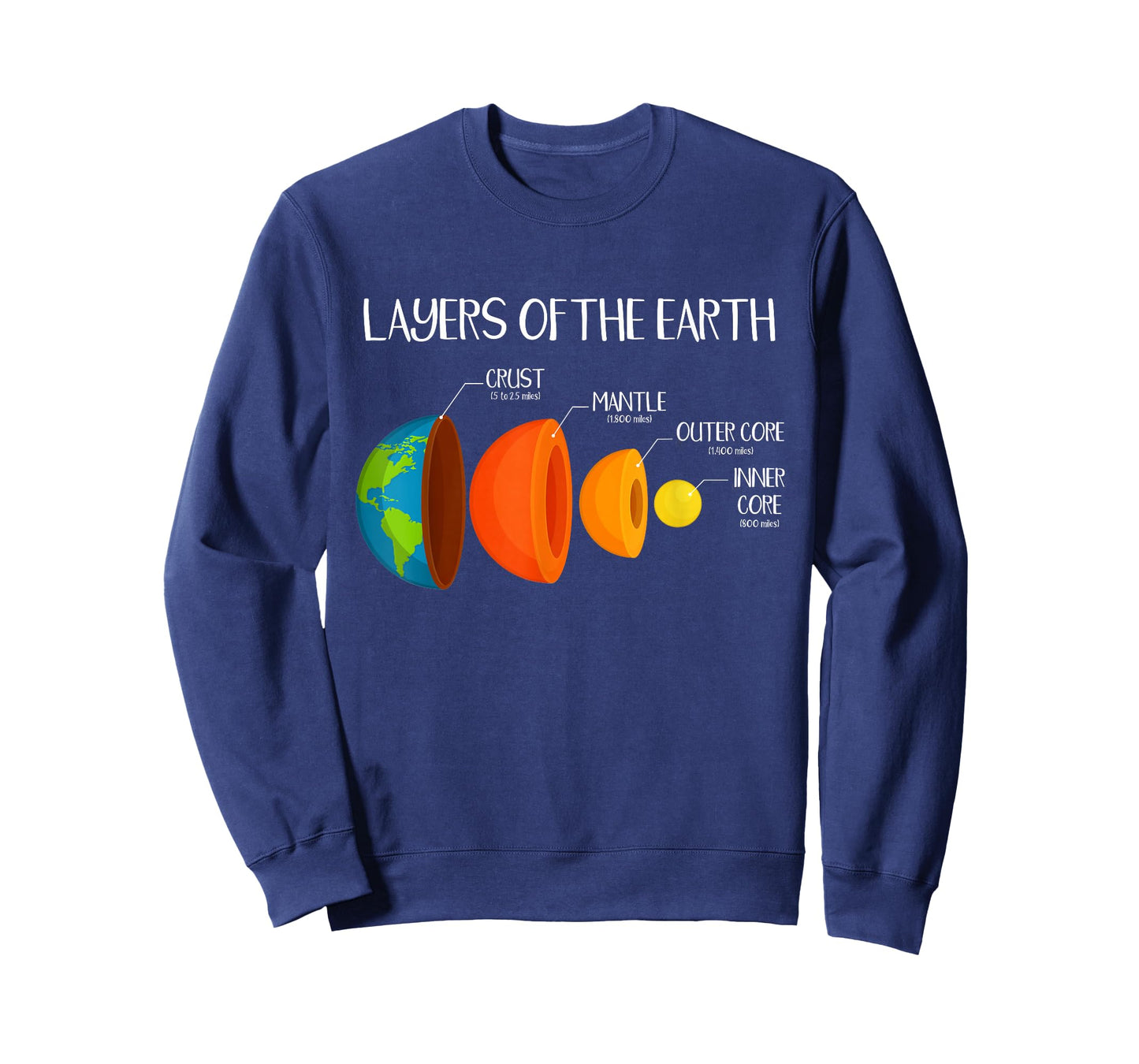 Earth's Crust Layers of The Earth Geology Science Nerd Gift T-Shirt Small