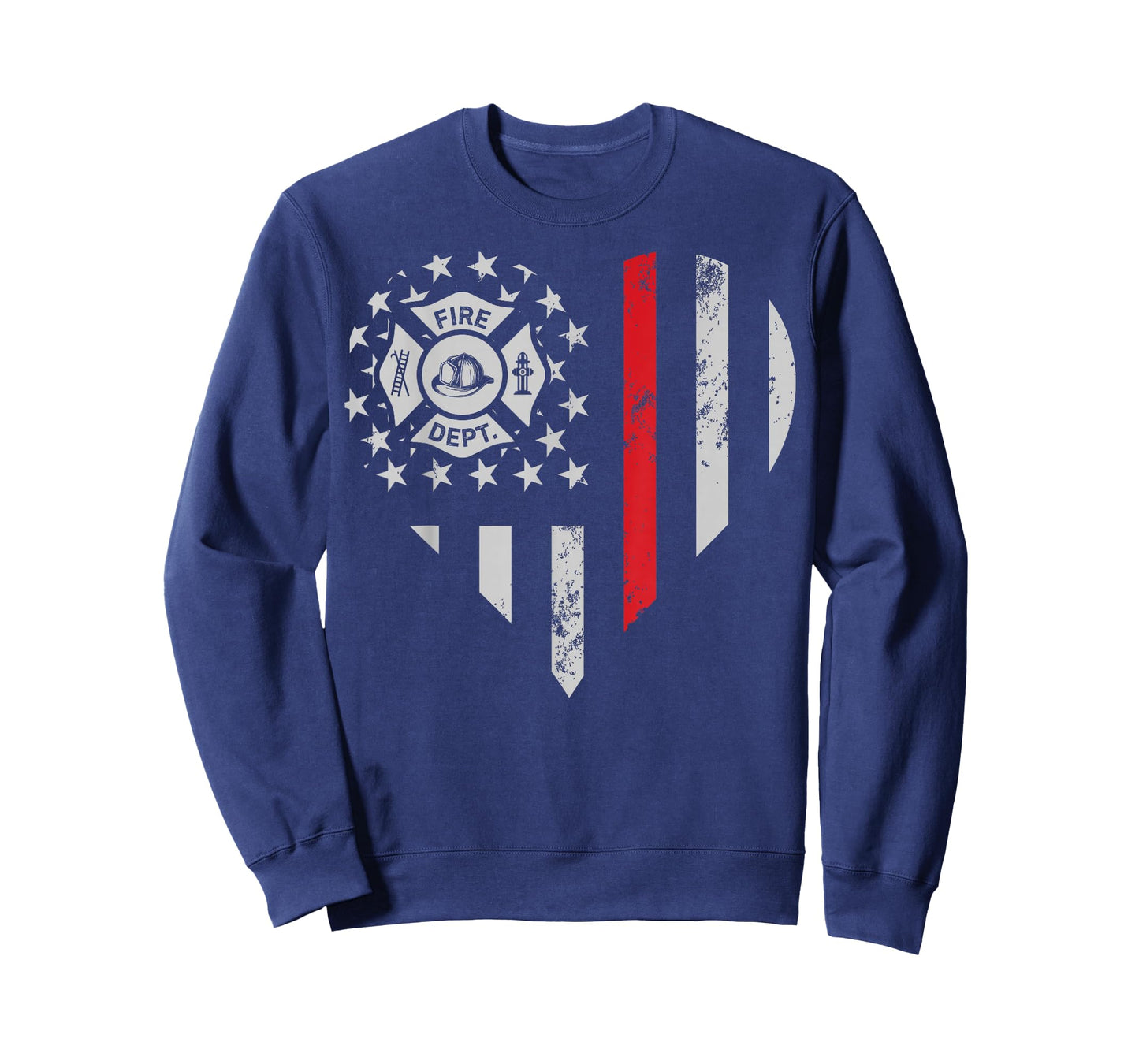 Firefighter Love Thin Red Line Heart 4th of July USA Flag T-Shirt
