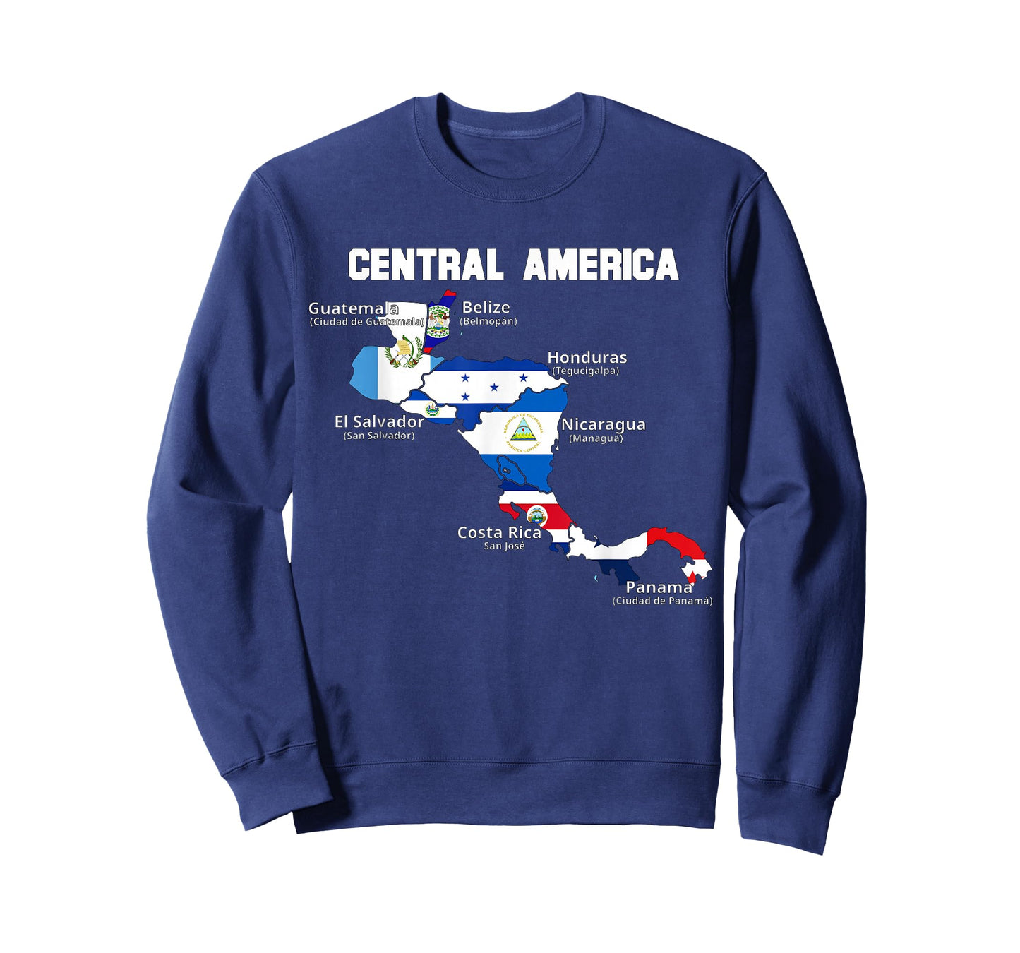 Central American Map, flags of Central America, Mesoamerica T-Shirt