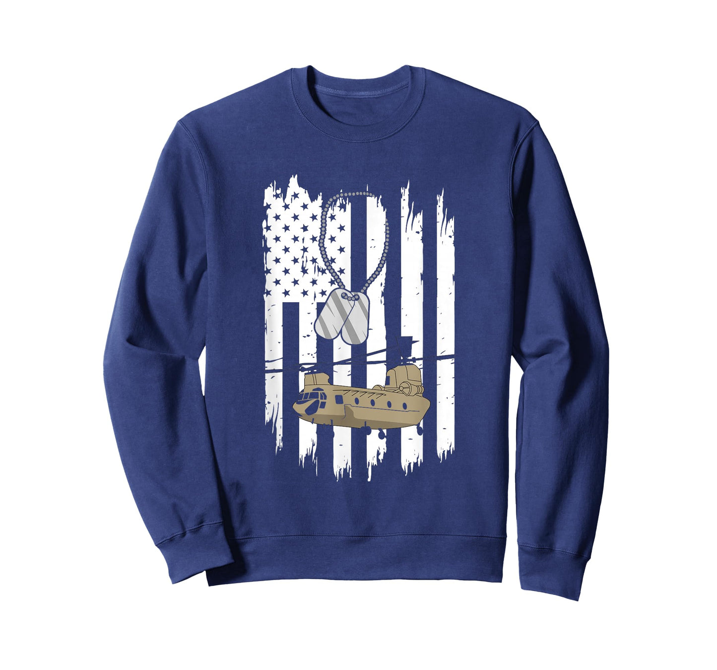 Military Aviation American Flag CH-47 Chinook Helicopter T-Shirt