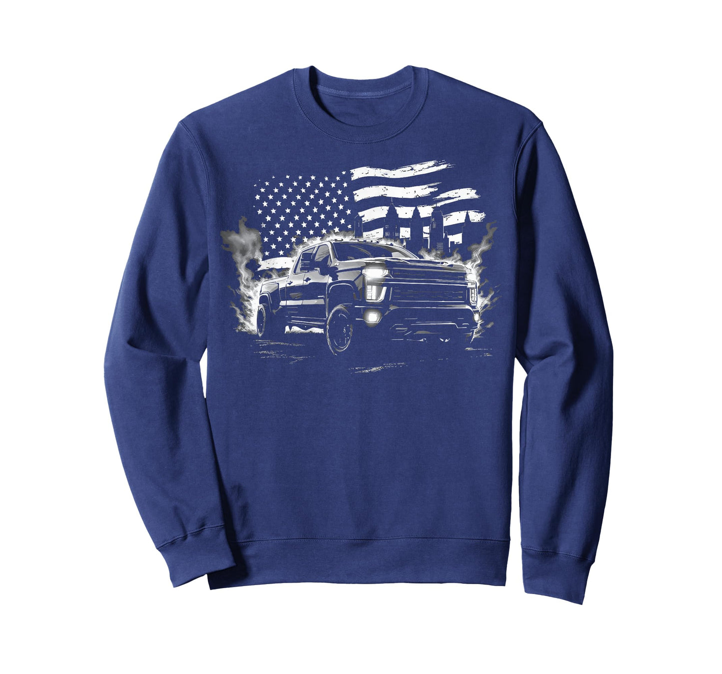 Silverado 2500 Crew Cab Truck Fourth Gen Patriotic Flag City T-Shirt