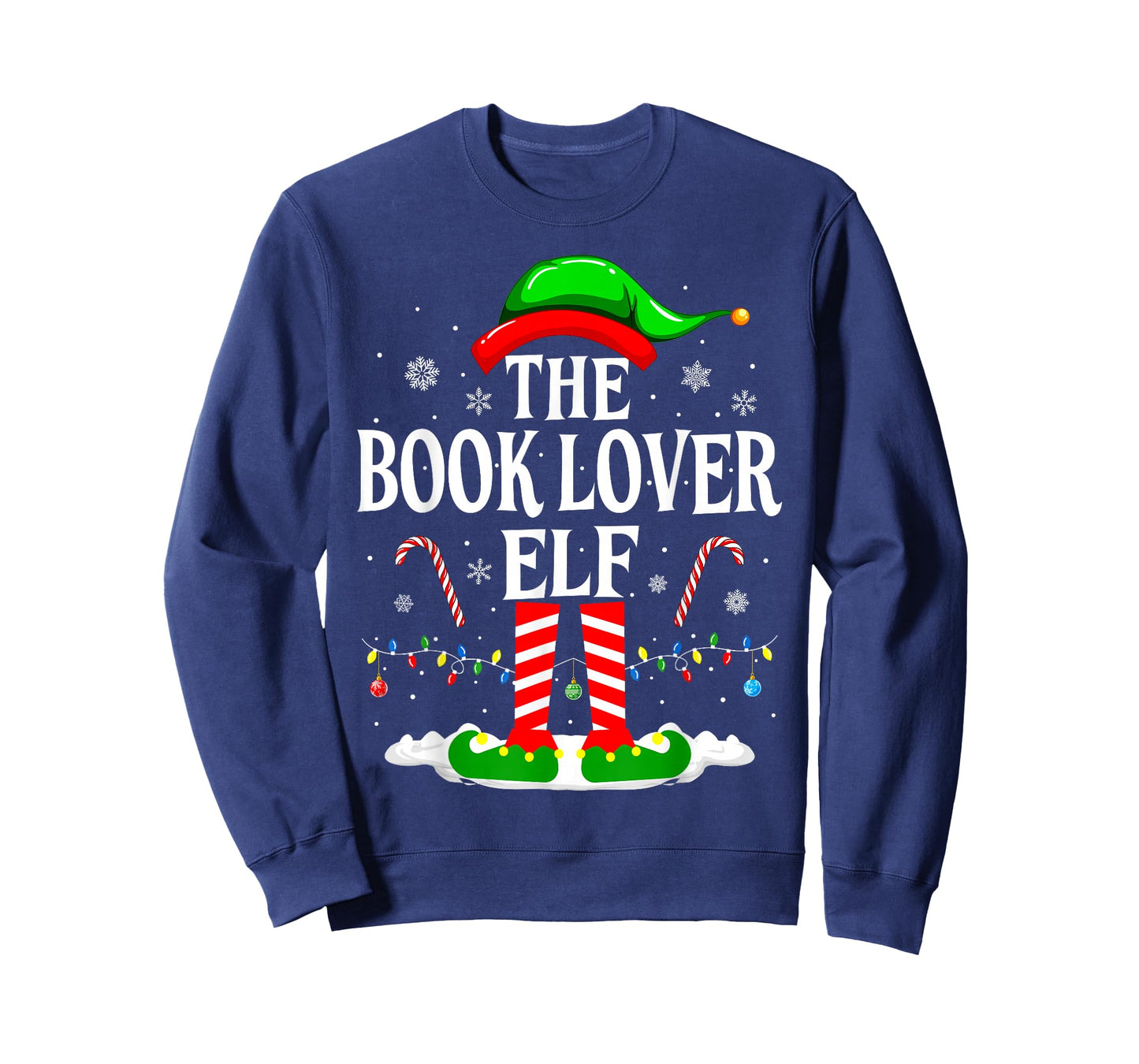 The Book Lover Elf Xmas Funny Reading Book Christmas Books T-Shirt