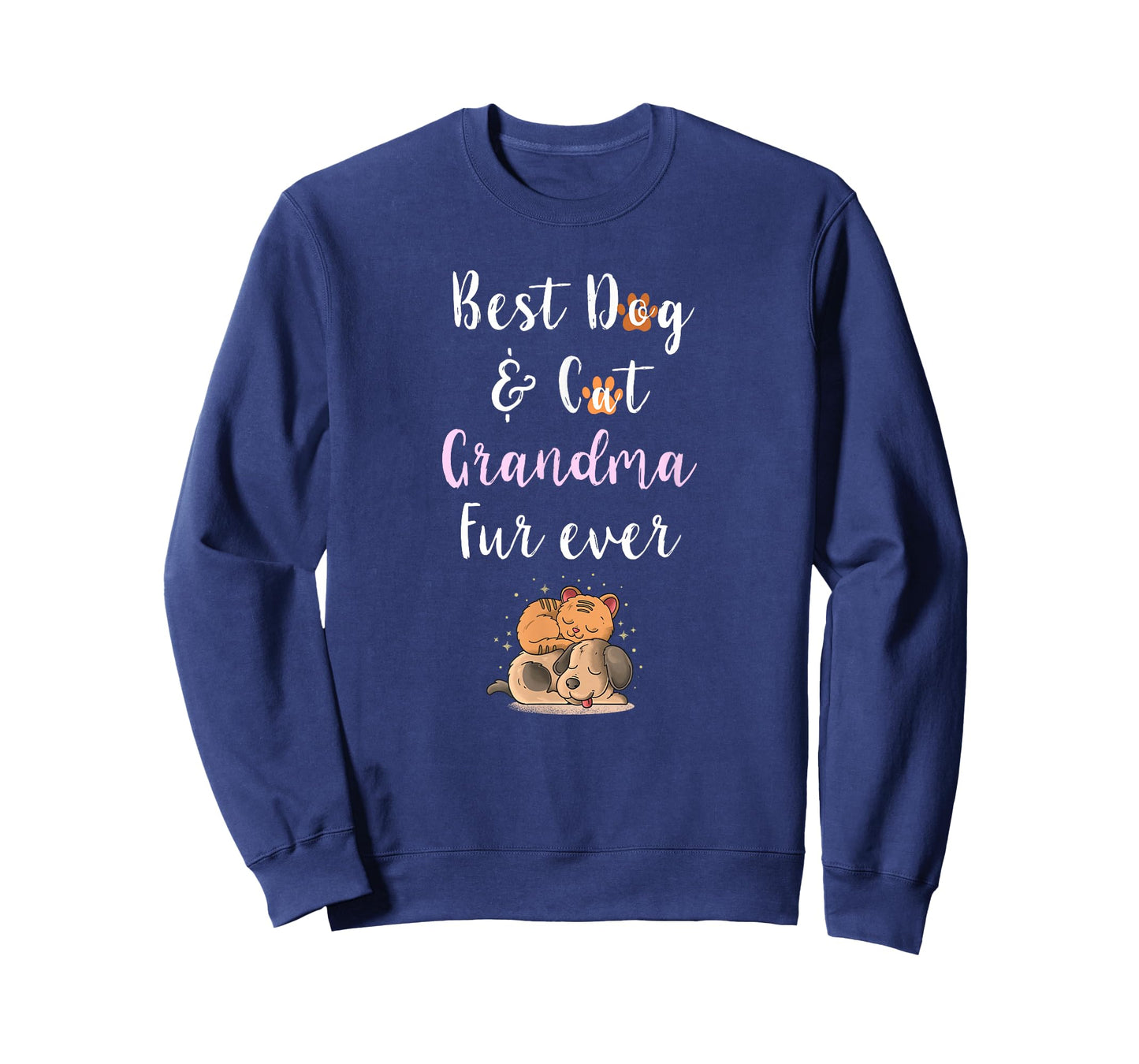 Best Dog & Cat Grandma Fur Ever Funny Fur Kid Granny Saying T-Shirt