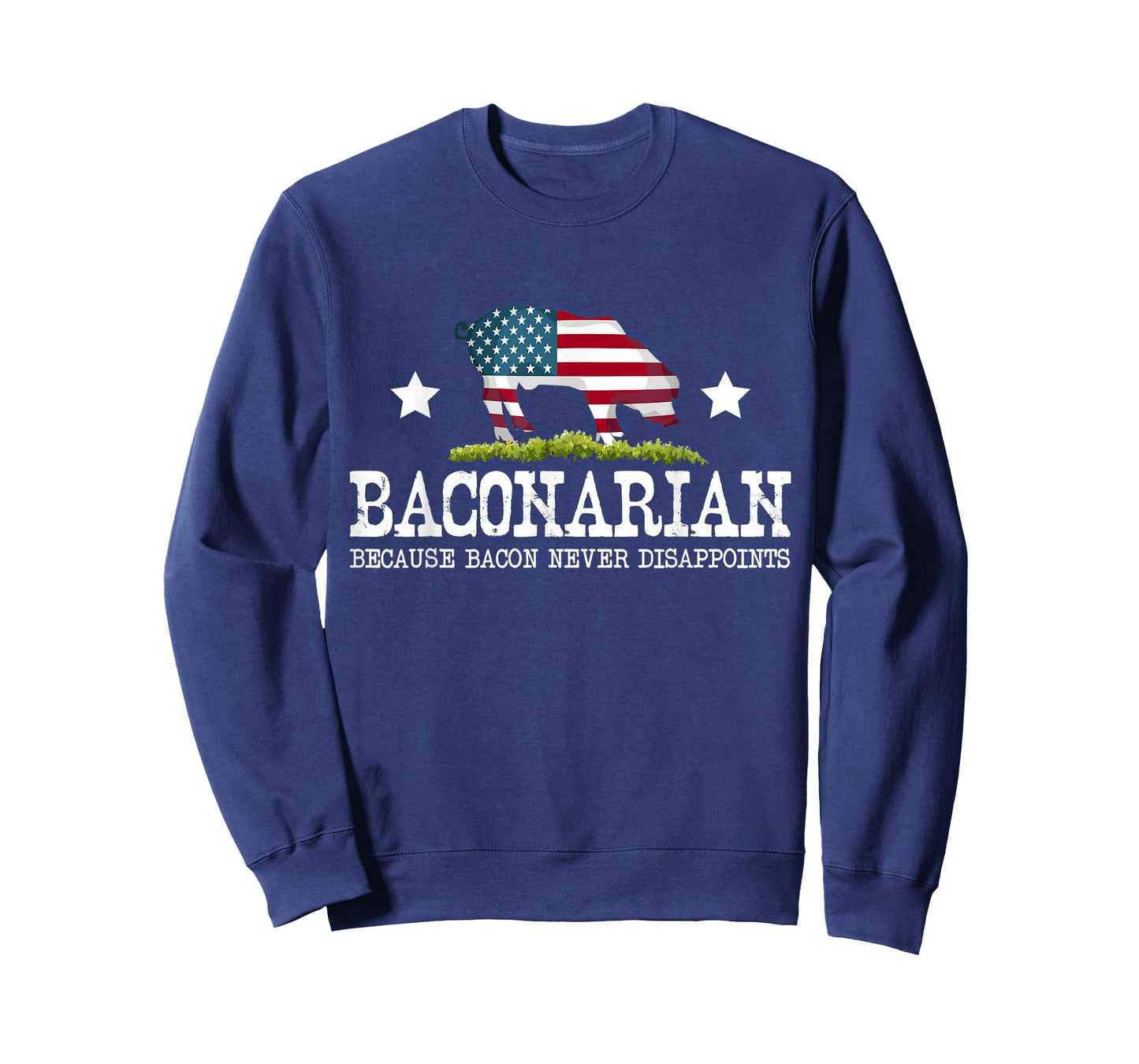 Patriotic Bacon Lover Men Pig Meat Barbecue BBQ Bacon T-Shirt