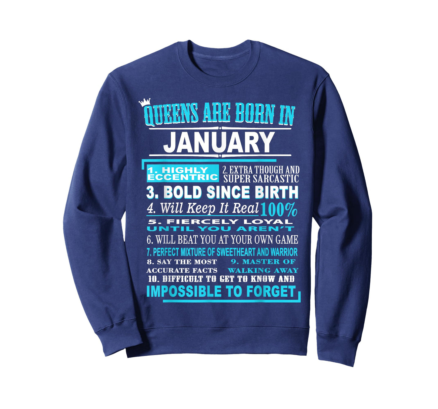 Queens are born in January - 10 Facts Born in January T-Shirt