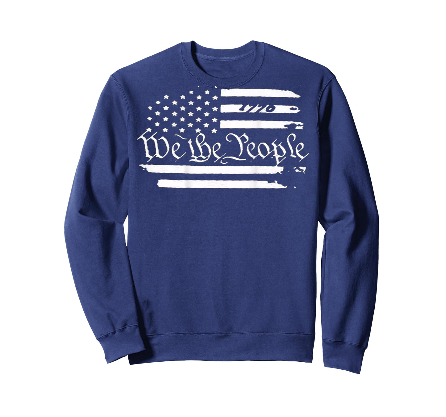 American Flag Patriotic 1776 We The People USA Print On Back T-Shirt