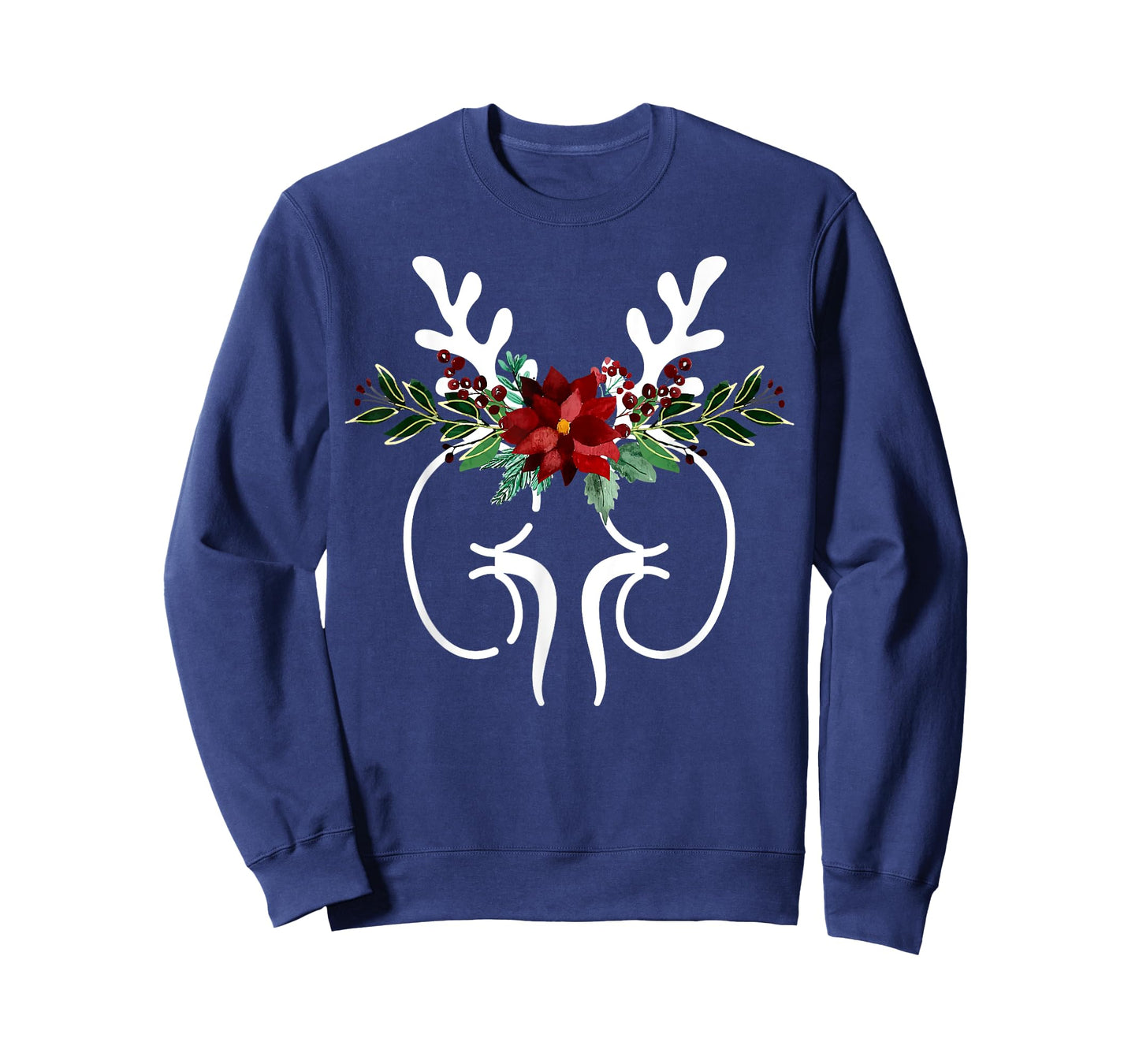 Anatomy Kidney Floral Reindeer Christmas Dialysis Nurse T-Shirt