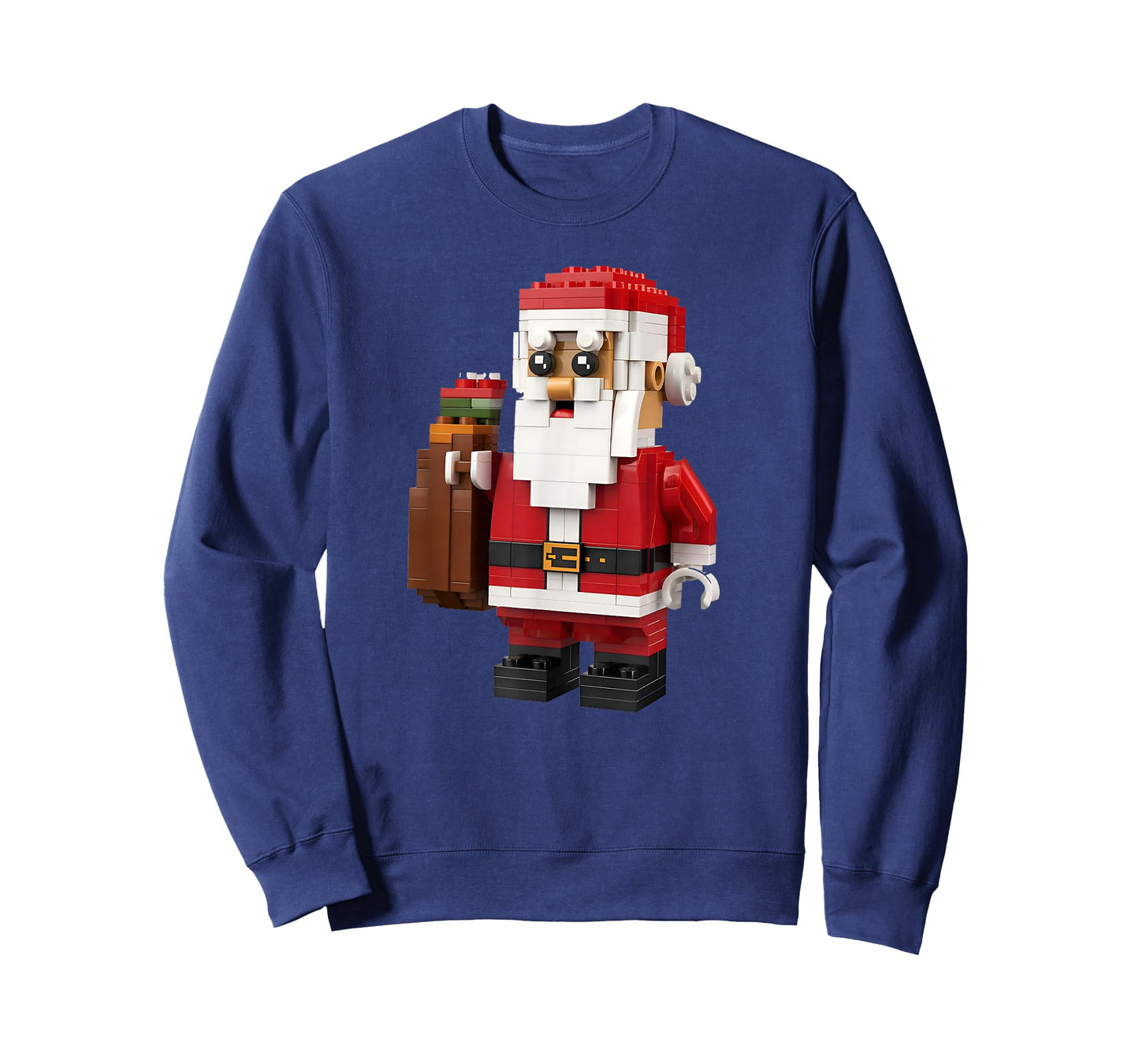 Christmas Builder Block Brick Building Santa Face Kids Boys T-Shirt