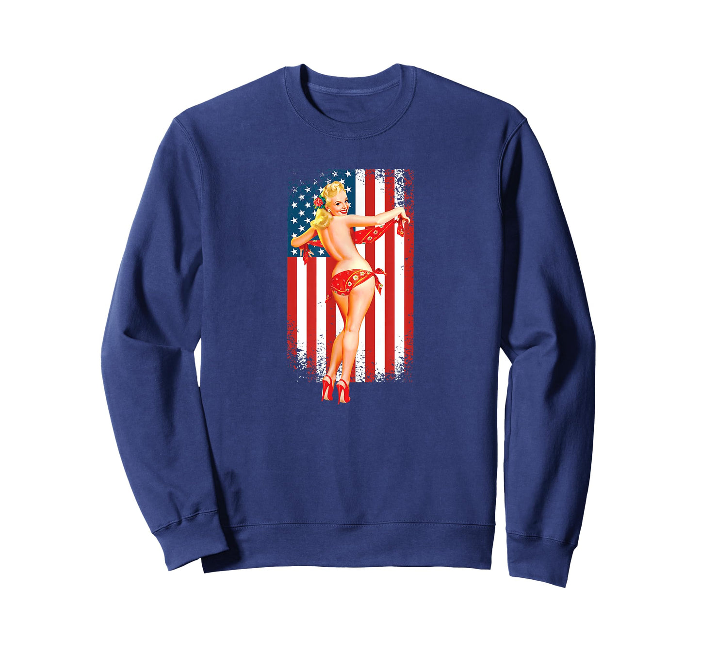 Patriotic Vintage Sexy Pinup Girl T-Shirt