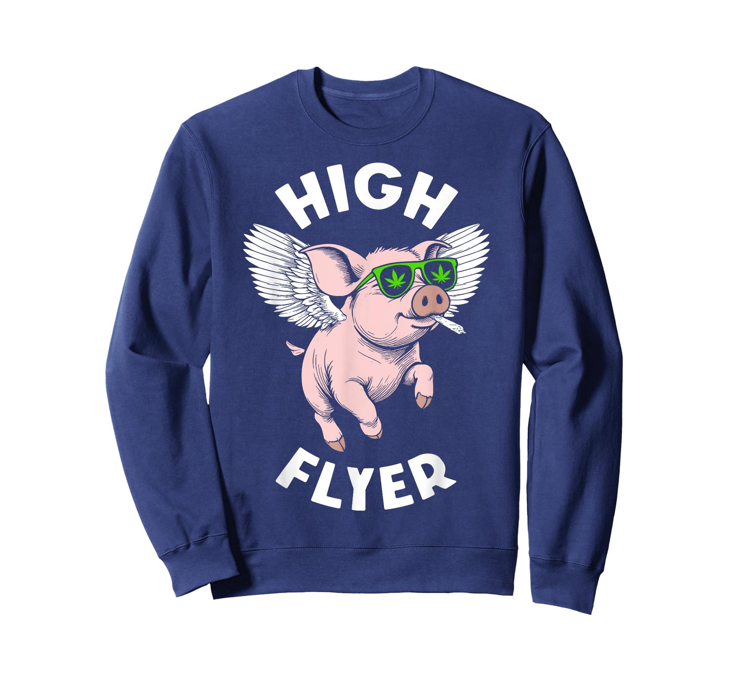 420 Marijuana Funny Pig Lover High Flyer Stoner Weed Pot T-Shirt