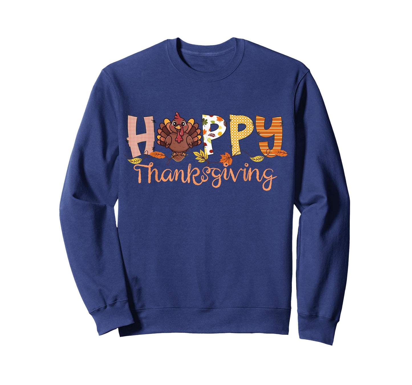 Happy Thanksgiving Cute Turkey Fall Leaves T-Shirt
