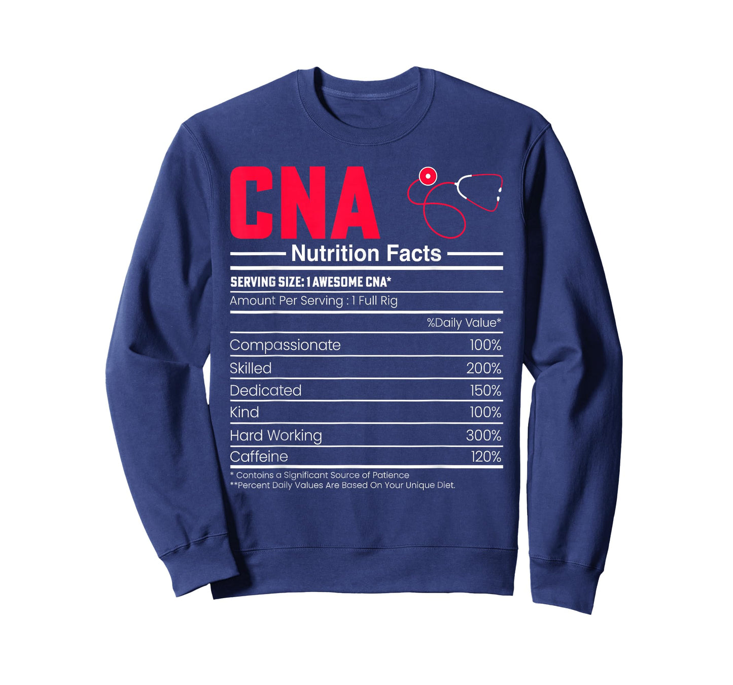 CNA Nutrition Facts - Funny Certified Nurse Assistant CNA T-Shirt