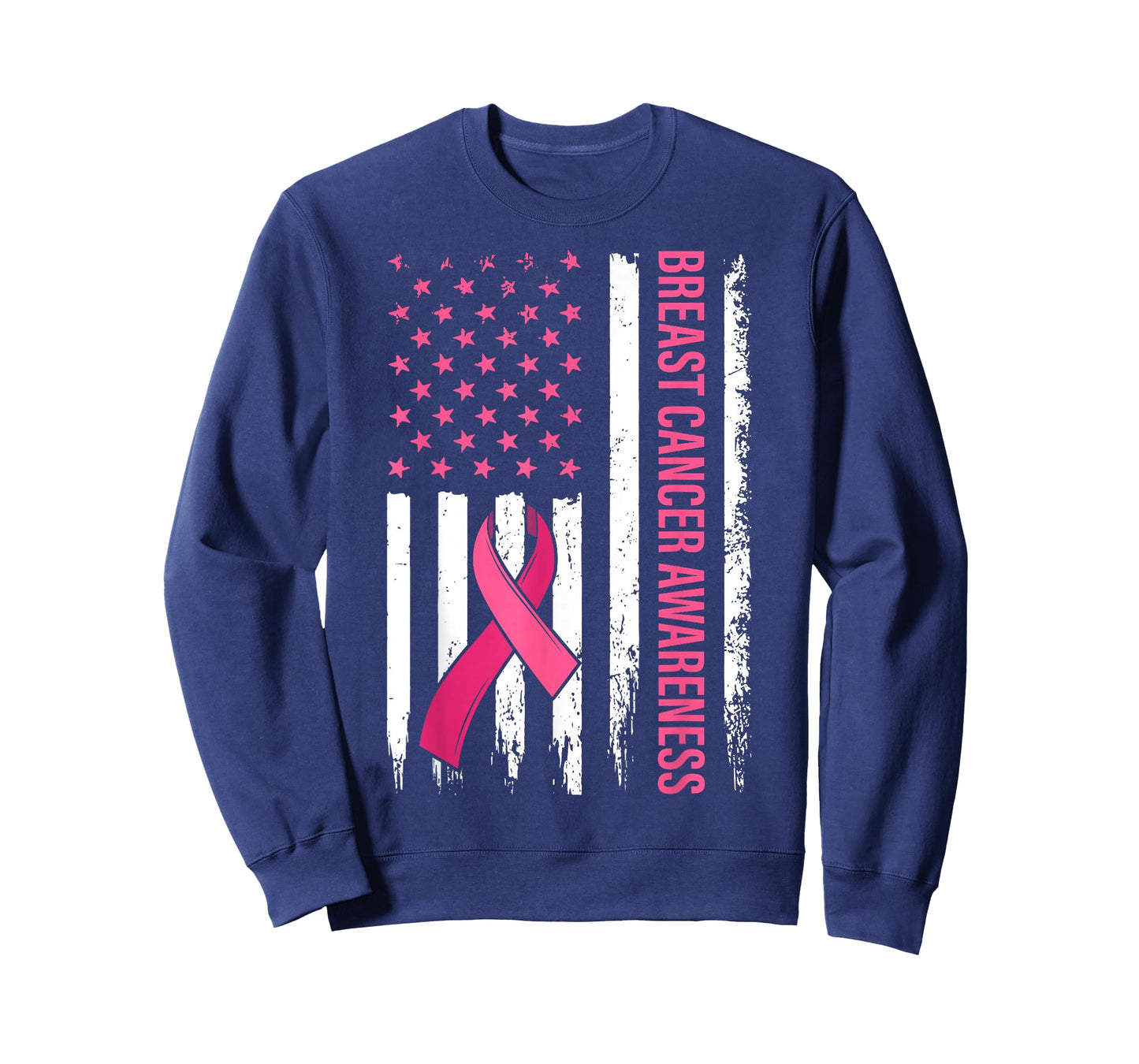 Warrior Survivor Breast Cancer Awareness Pink Ribbon US Flag T-Shirt