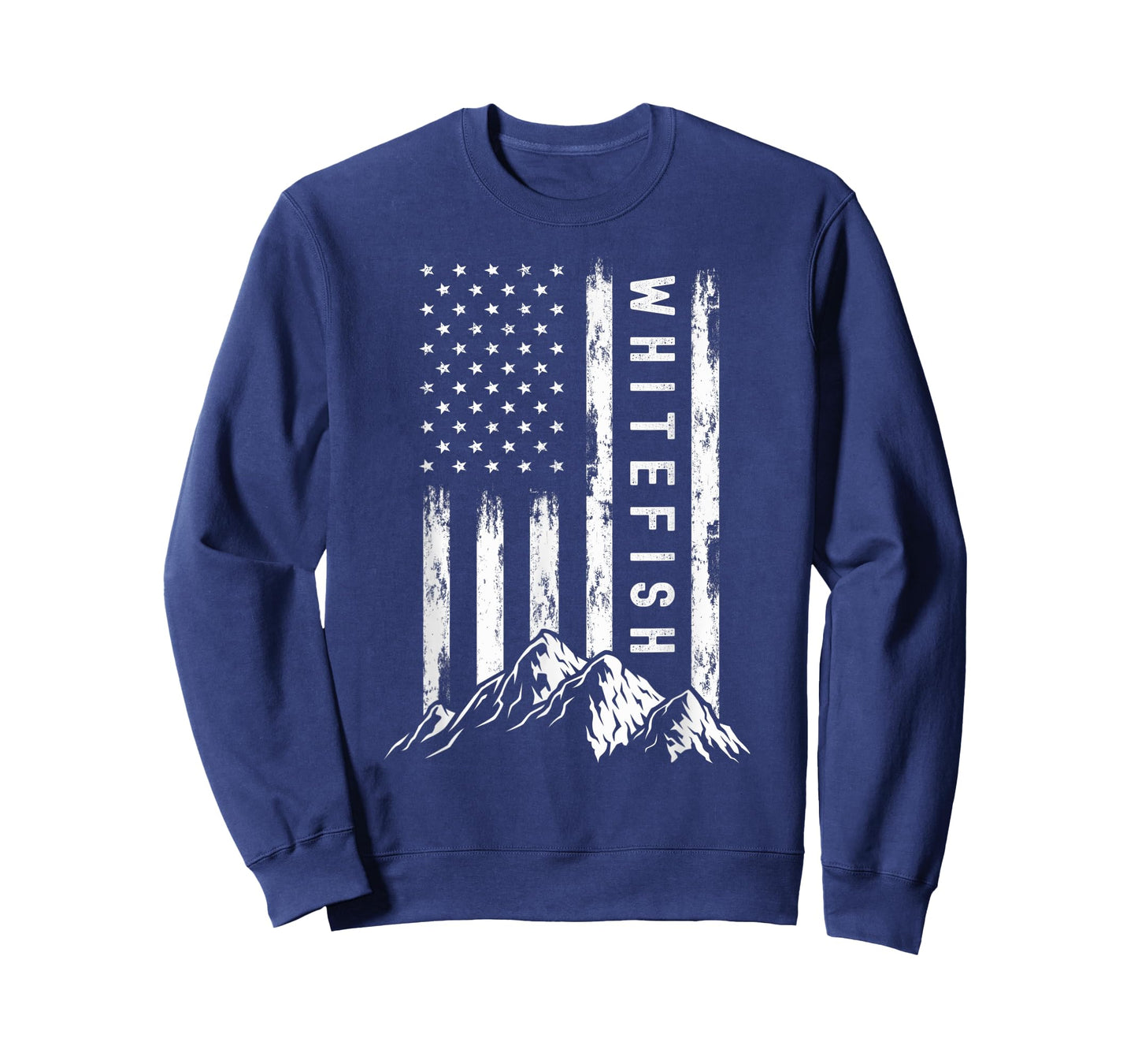 Patriotic Outdoors Nature Hiking Mountains Montana Whitefish Women Kids Men T-Shirt