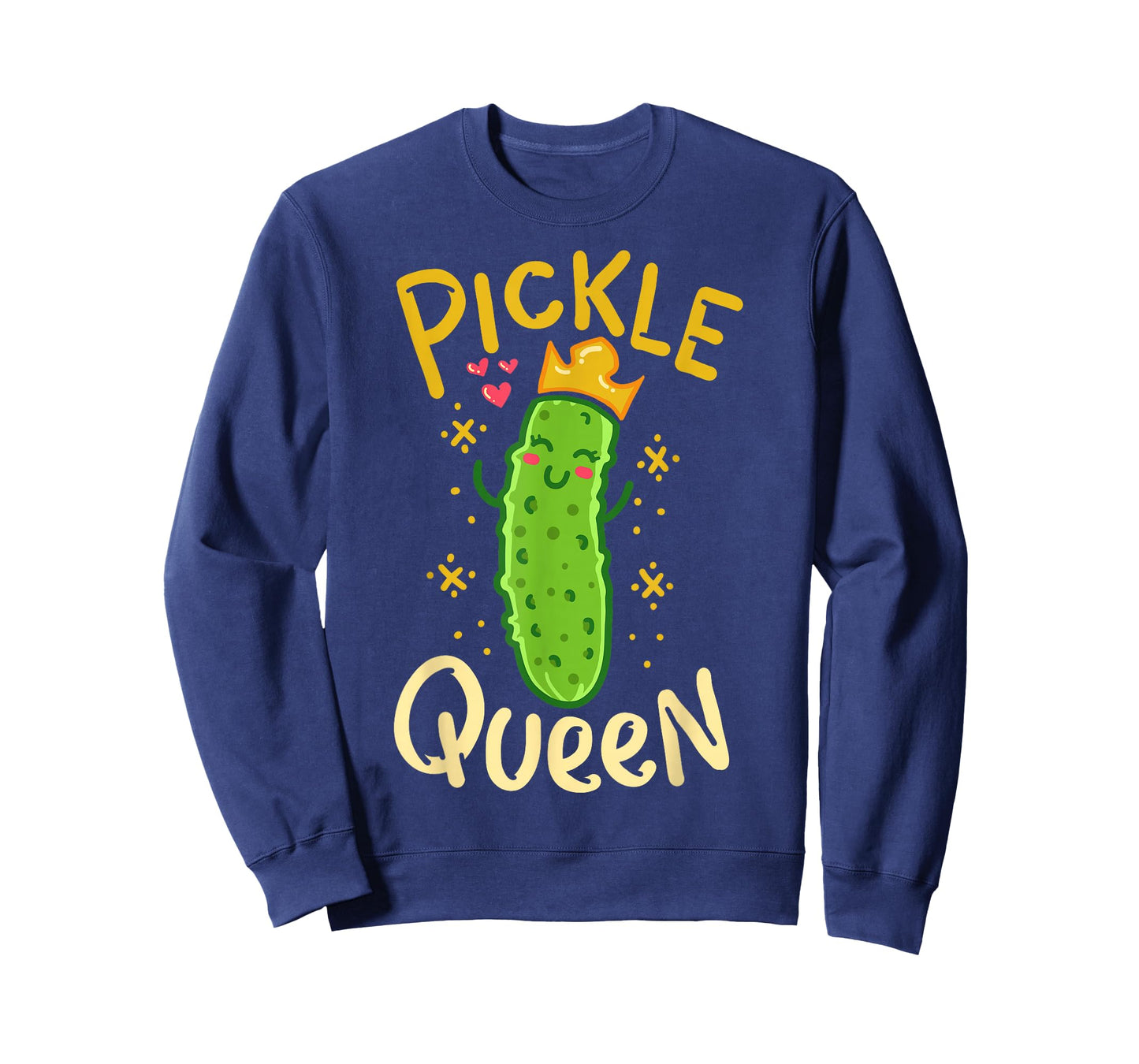 Funny Vegan Gifts Black Women's Pickle Queen Vegan Funny Cucumber Vegetable T-Shirt