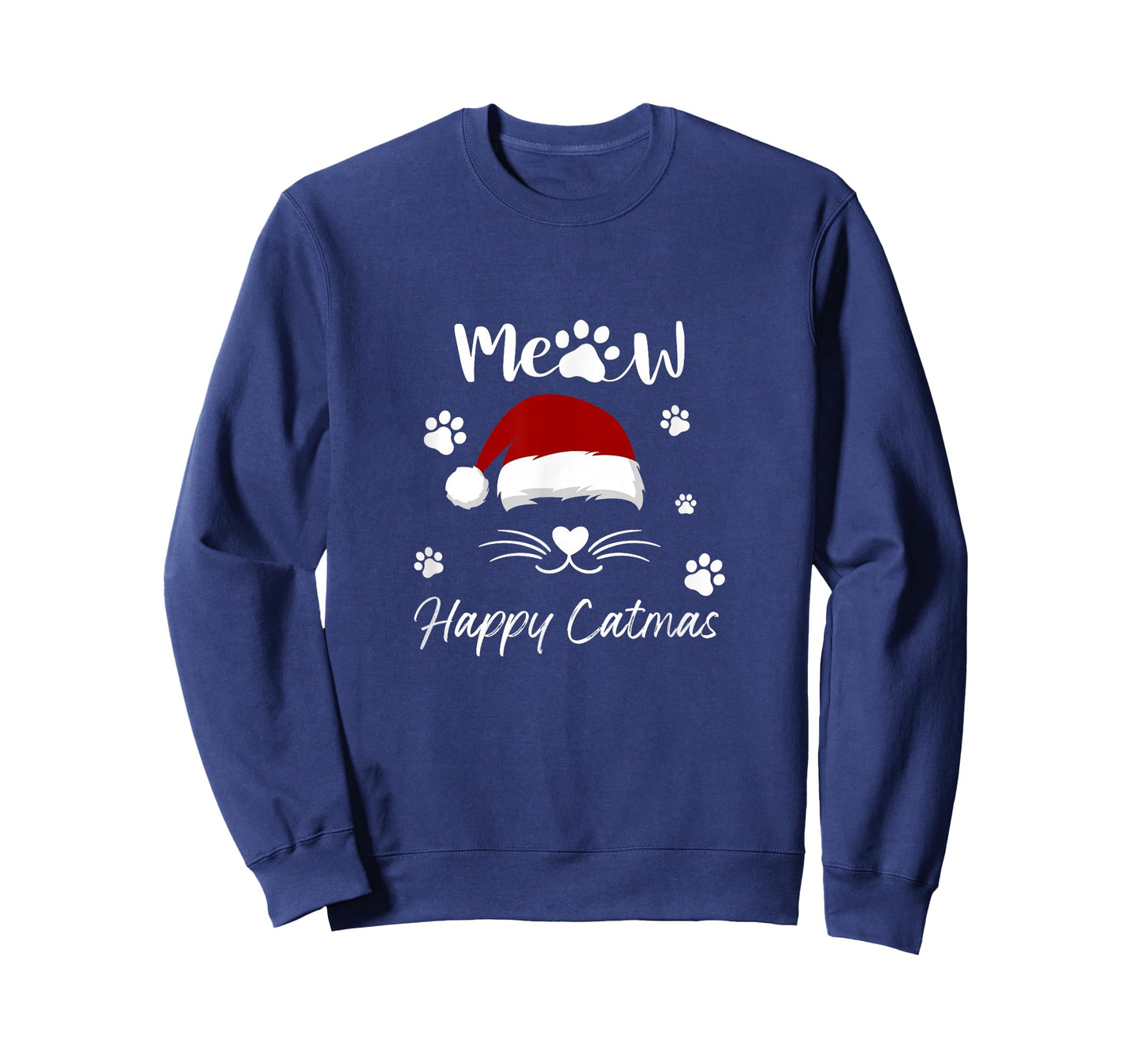 Meowy Catmas Cute Kitten Cats Santa Hat Christmas Xmas 2025 T-Shirt