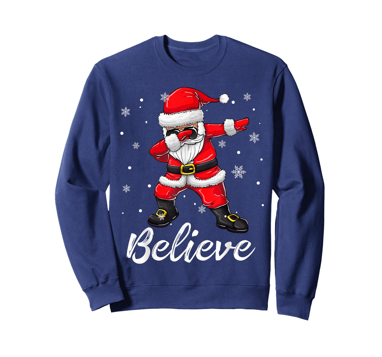 Believe Christmas Shirt Dabbing Santa Claus Kids Boys Girls T-Shirt