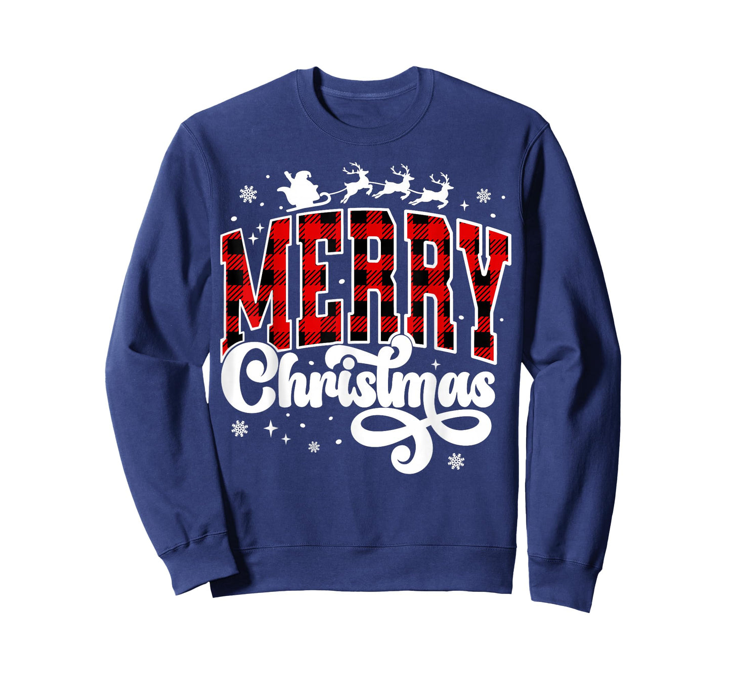 Merry Christmas Buffalo Plaid Red Santa Family Xmas Pajamas T-Shirt