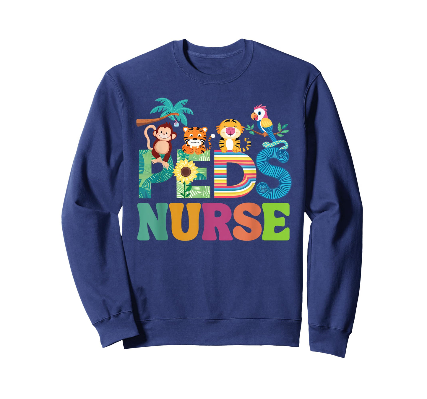Colorful Peds Nurse Cute Animals PEDS Oncology Nurse T-Shirt