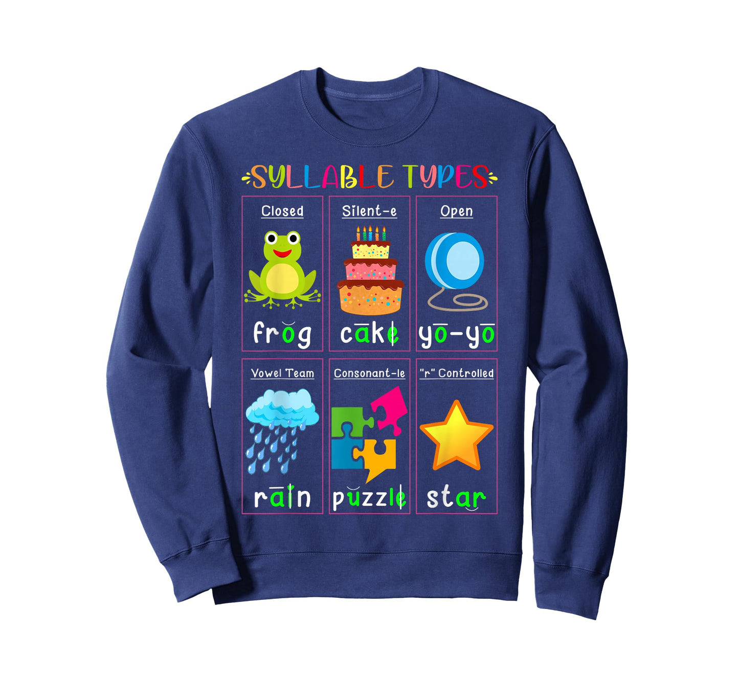 Reading Teacher Reading Specialist Phonics Syllable Types T-Shirt