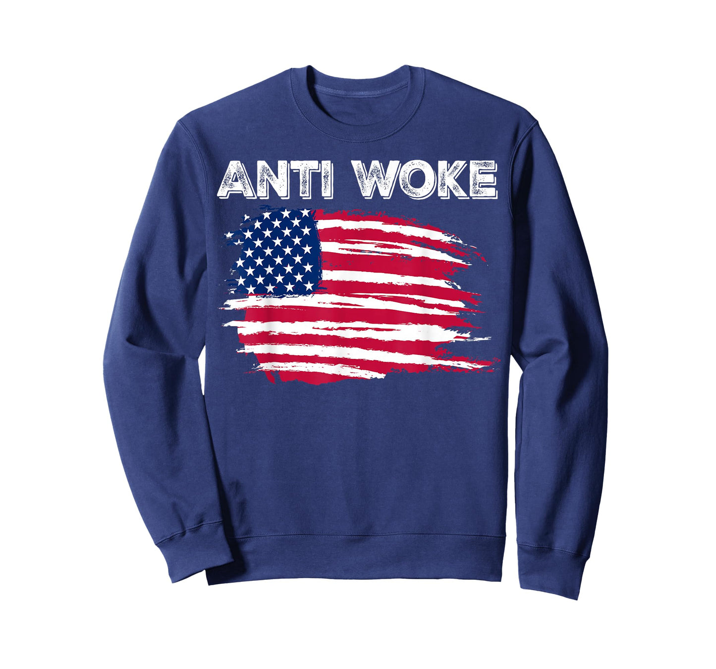 Anti Woke American Flag T-Shirt, Small, Black