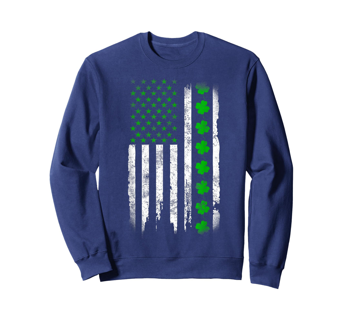 US American Flag with Shamrocks for St Patricks Day Lucky T-Shirt