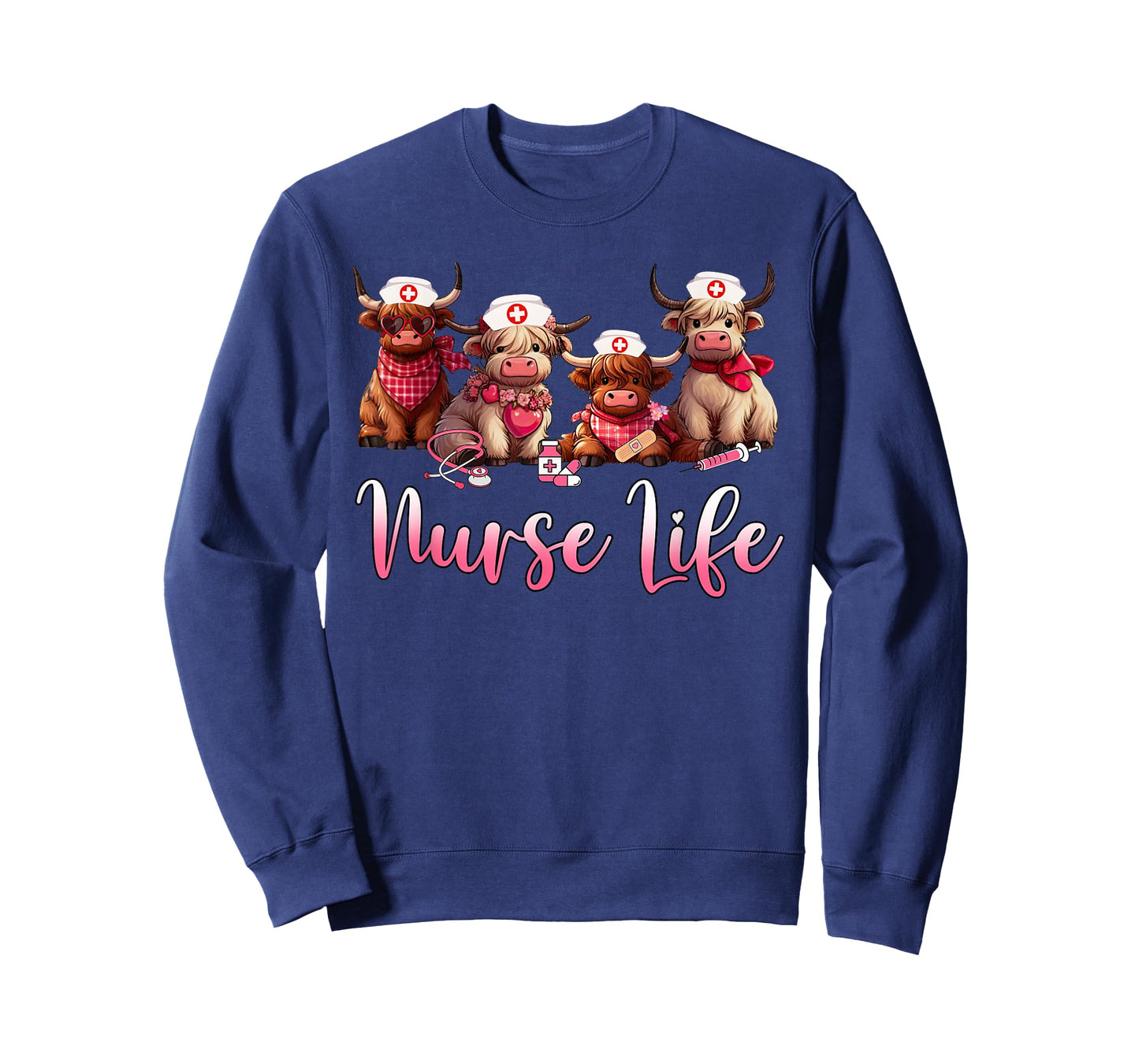 Cute Highland Cow Nurse Life Nursing Farm Animal Lover T-Shirt