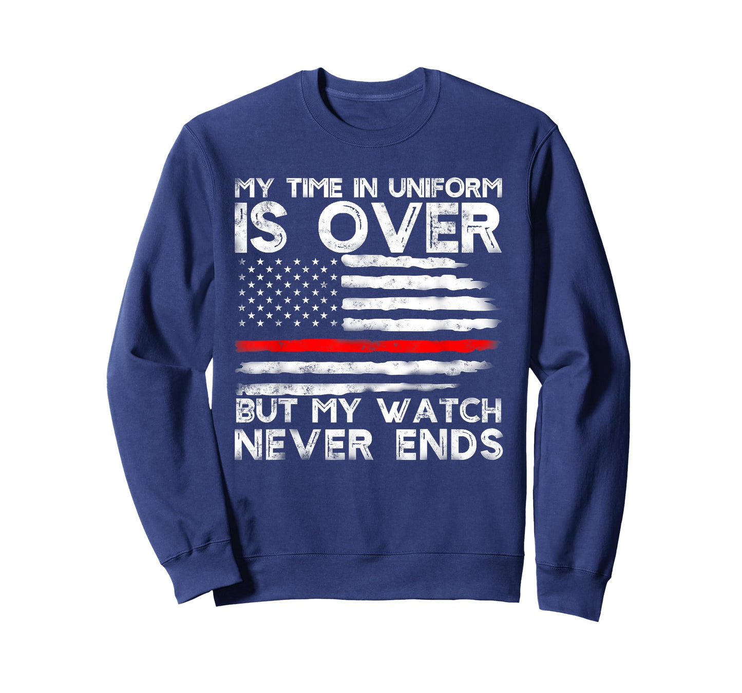 Retired Firefighter Stripe American flag Retirement Grandpa T-Shirt